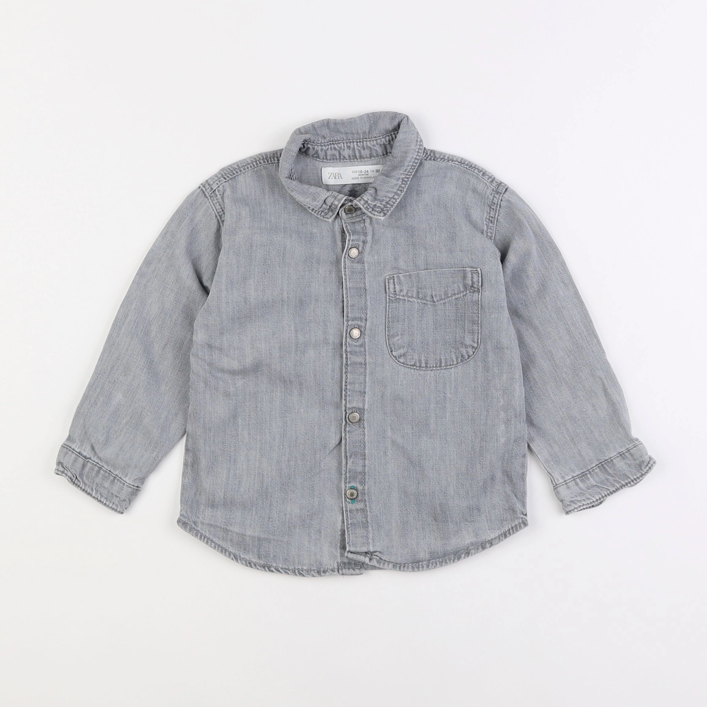 Zara - chemise gris - 18 mois à 2 ans