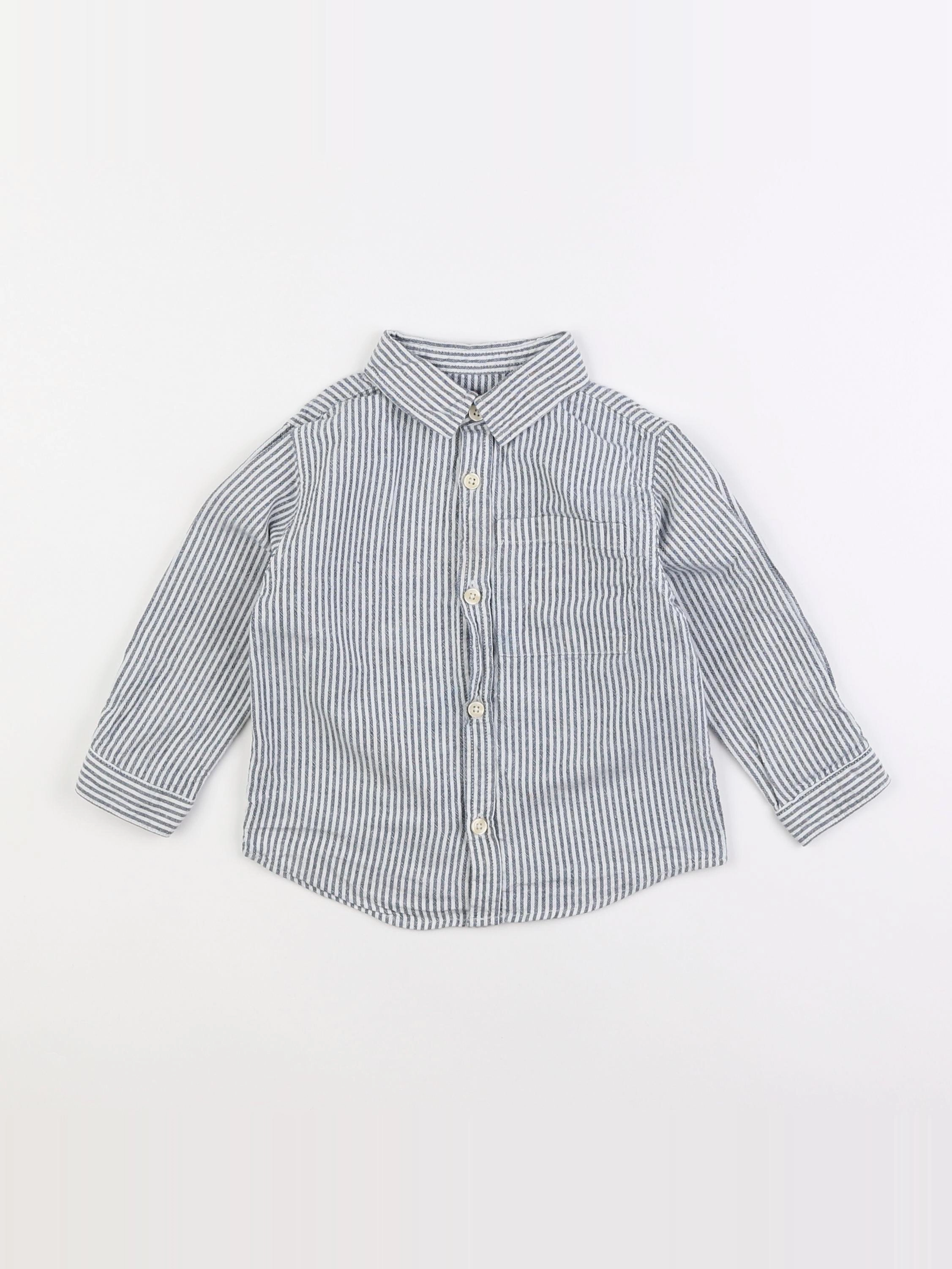 Zara - chemise gris, blanc - 18 mois à 2 ans