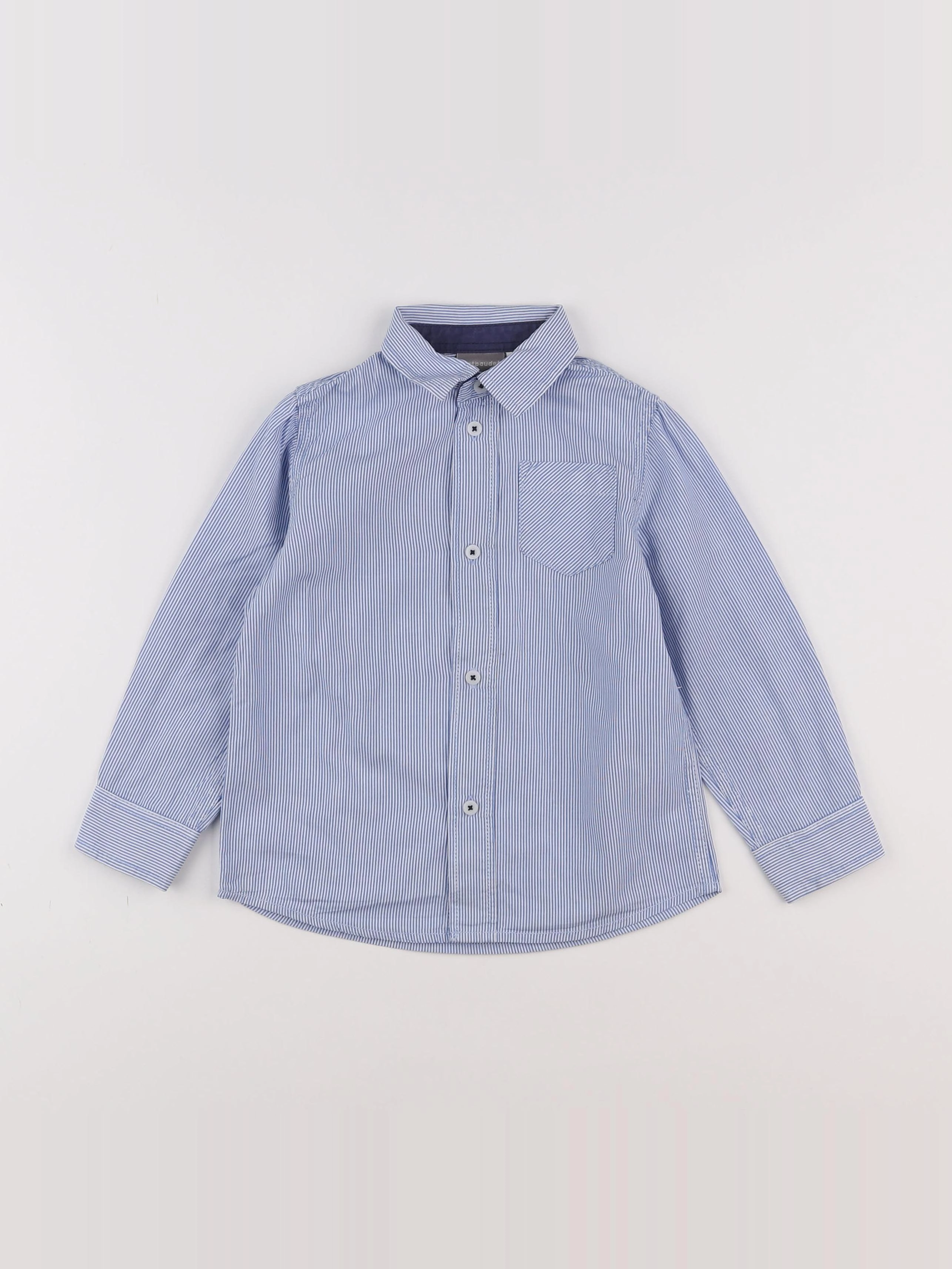 Vertbaudet - chemise bleu, blanc - 4 ans