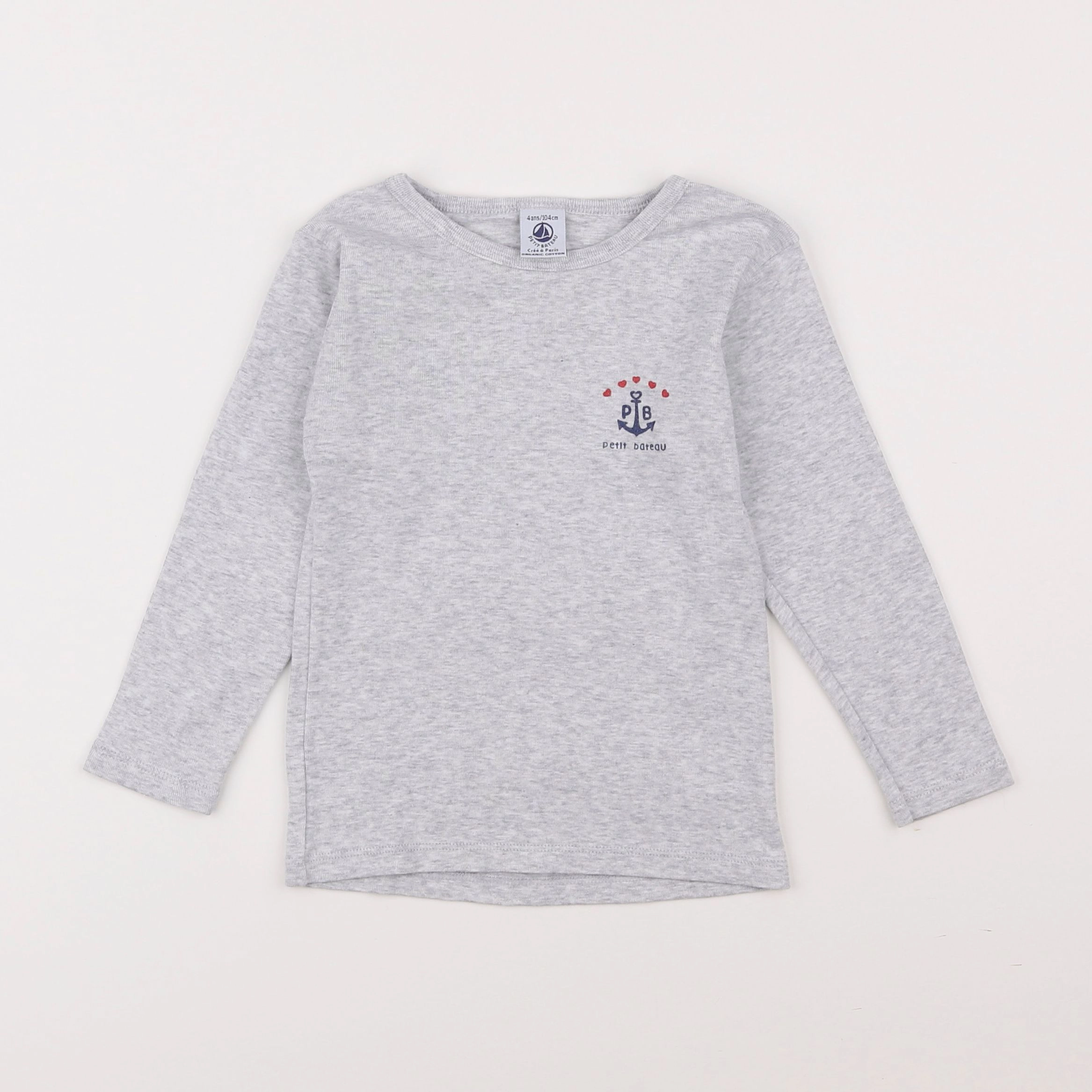 Petit Bateau - maillot de corps gris - 4 ans