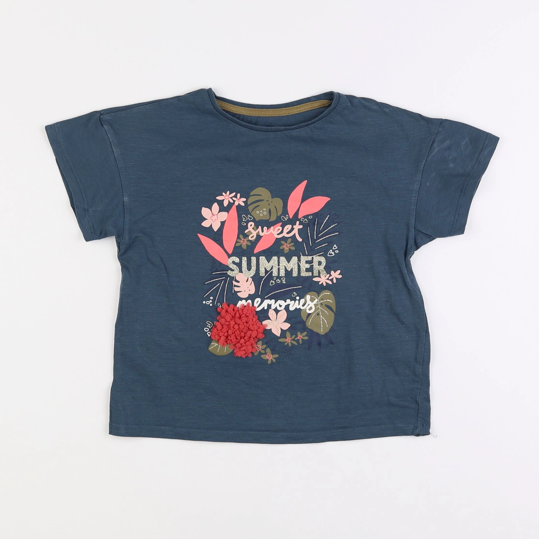 Vertbaudet - tee-shirt bleu - 5 ans