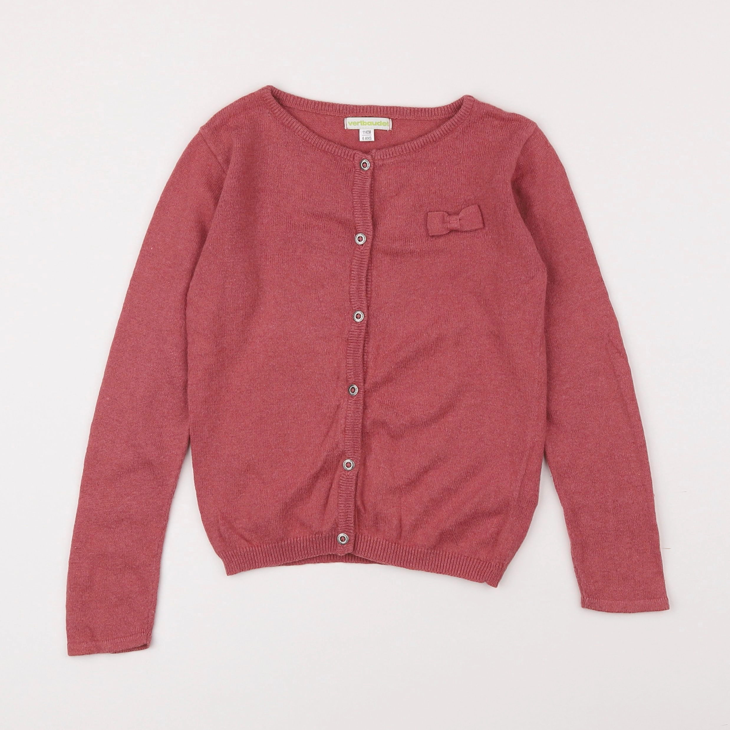 Vertbaudet - gilet rose - 6 ans