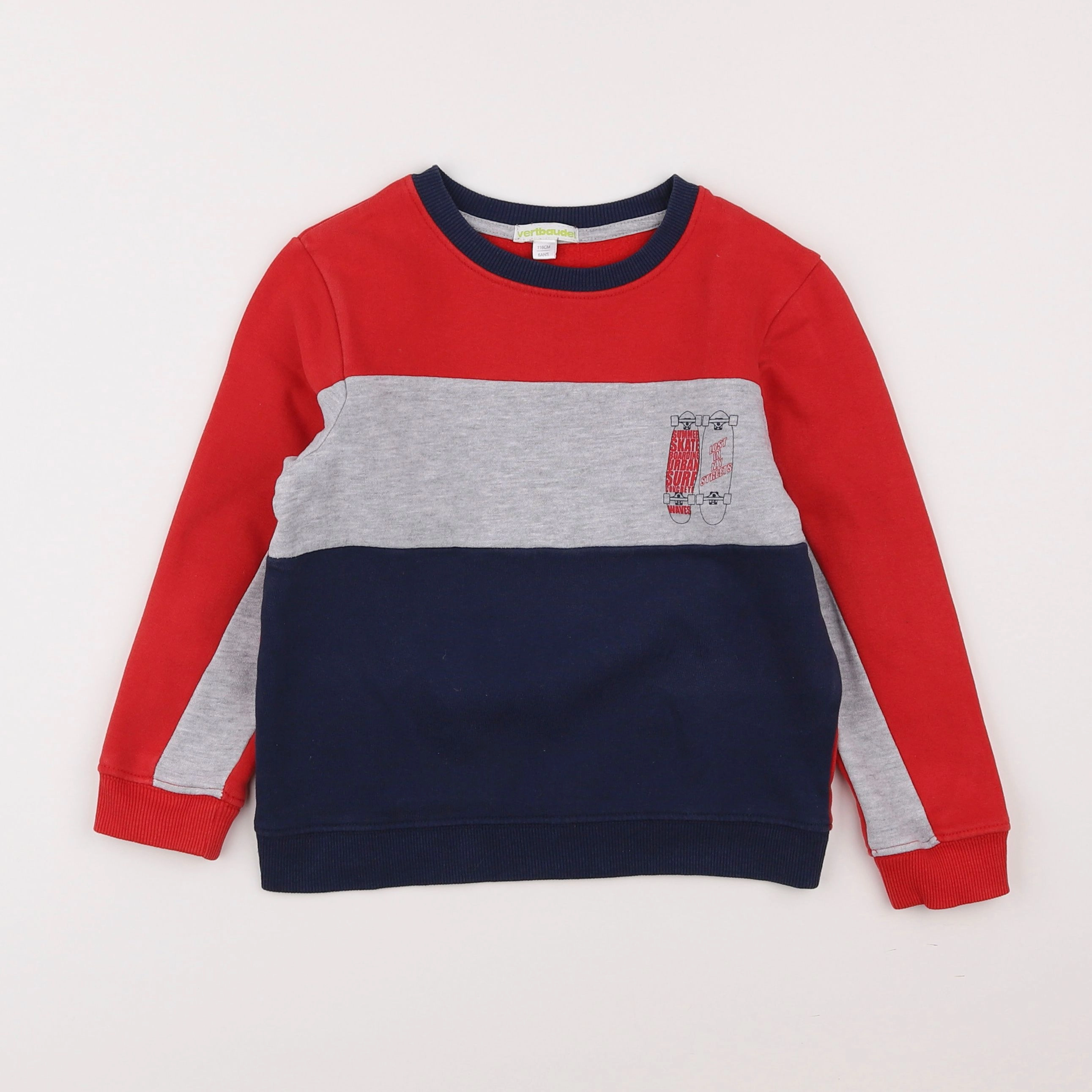 Vertbaudet - sweat rouge - 6 ans