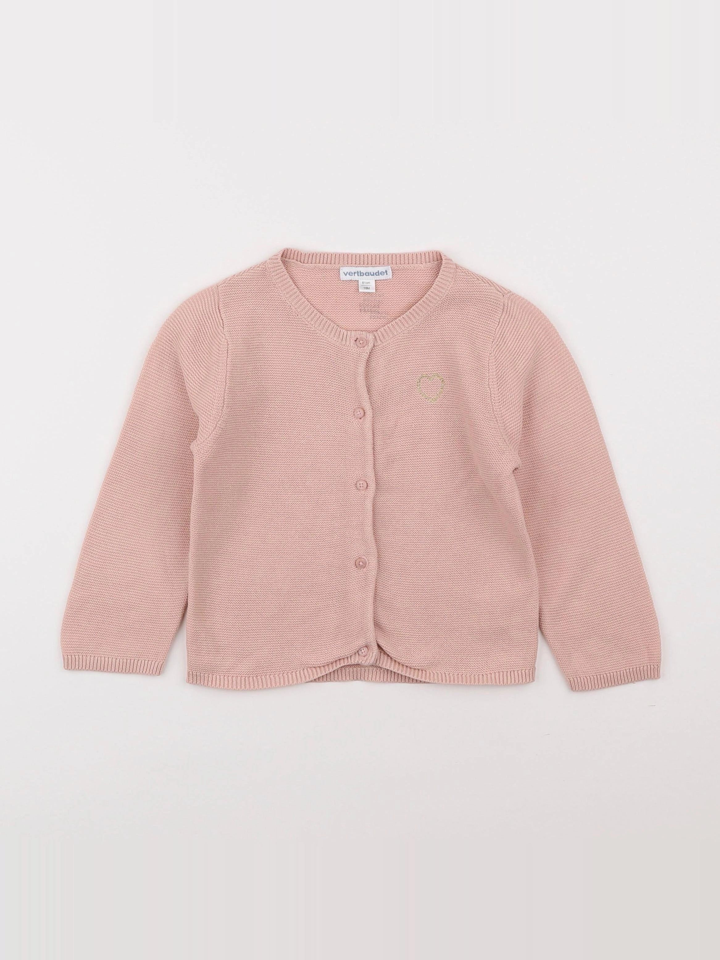 Vertbaudet - gilet rose - 18 mois