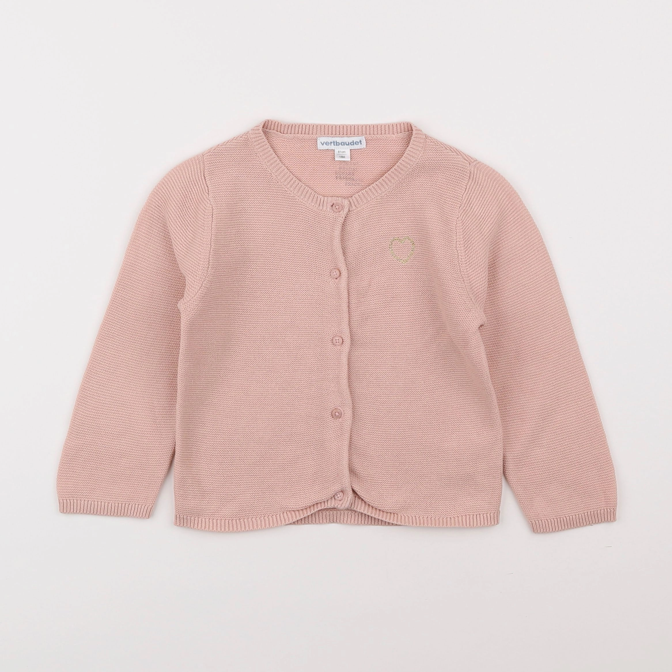 Vertbaudet - gilet rose - 18 mois
