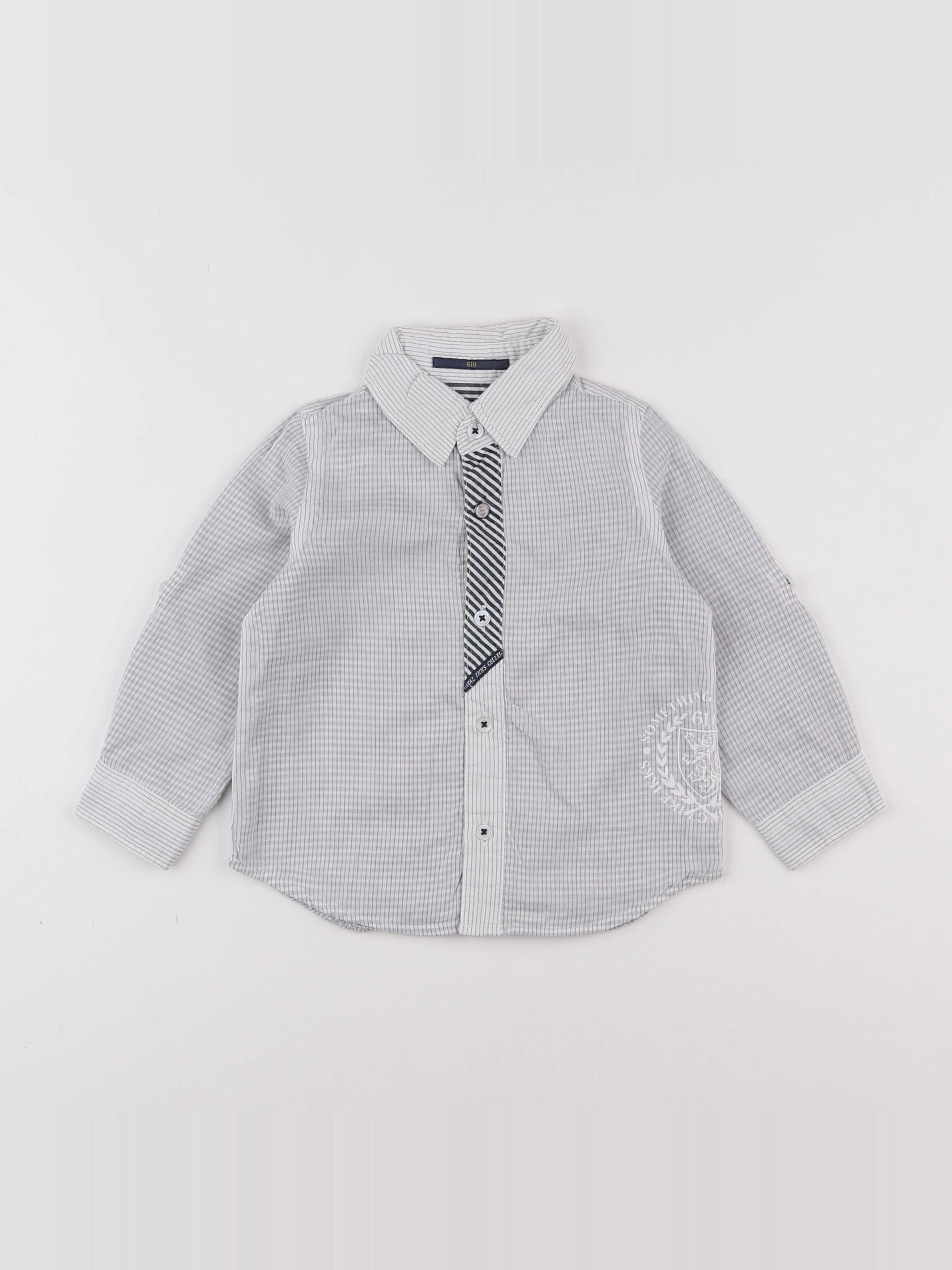 IKKS - chemise blanc, gris - 18 mois