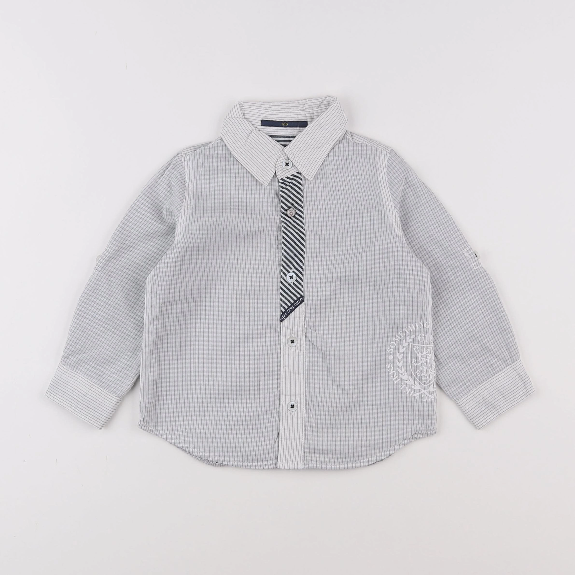 IKKS - chemise blanc, gris - 18 mois