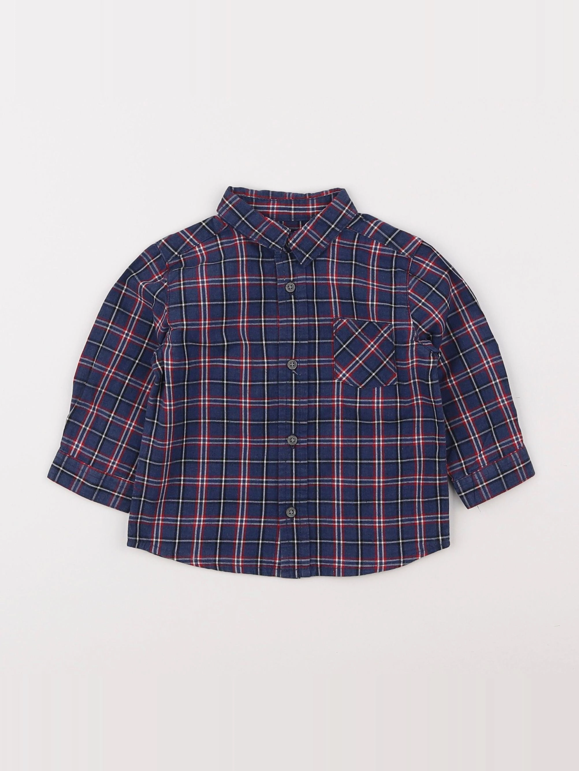 Boutchou - chemise bleu - 9 mois