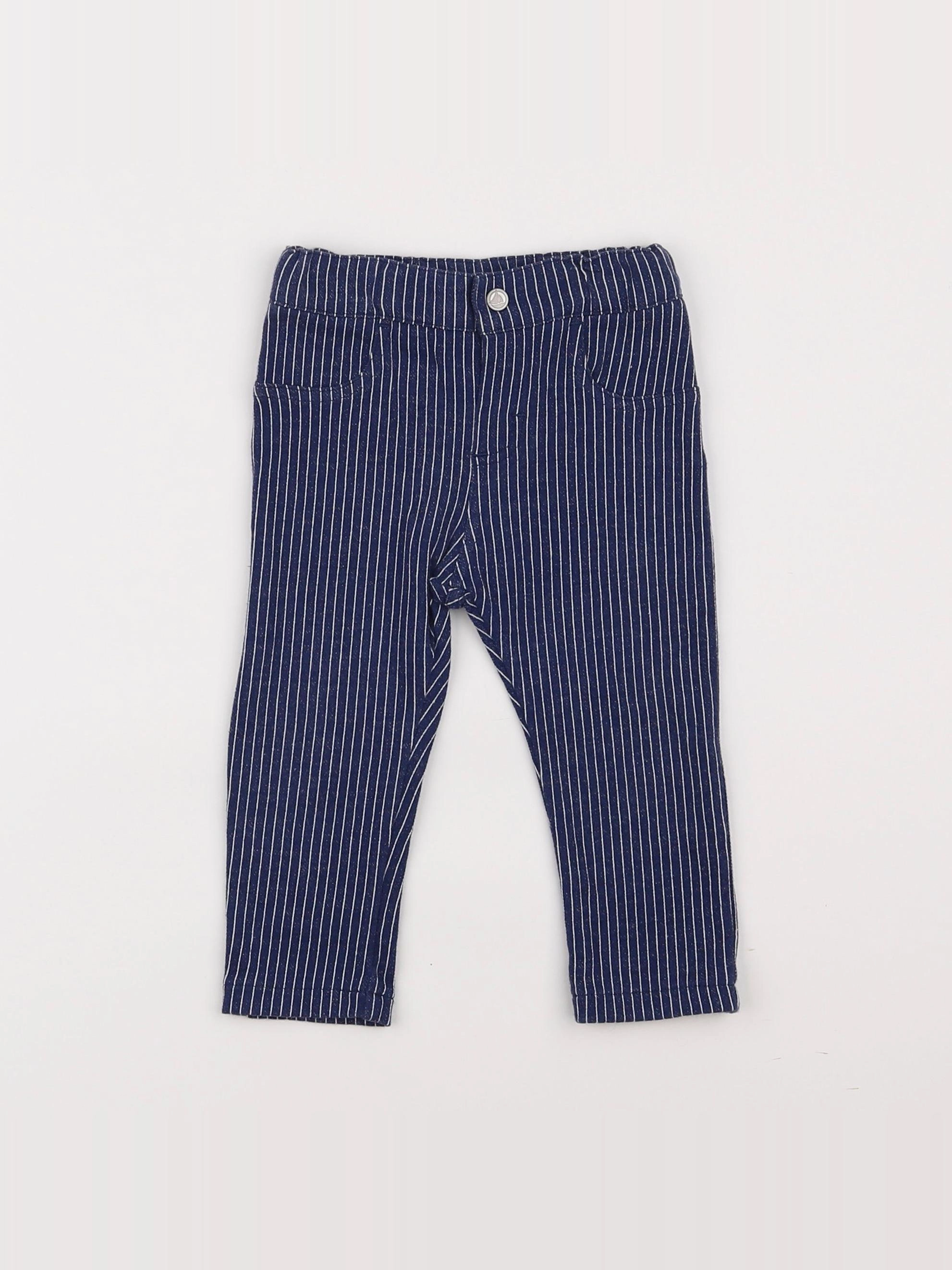 Petit Bateau - pantalon bleu - 6 mois