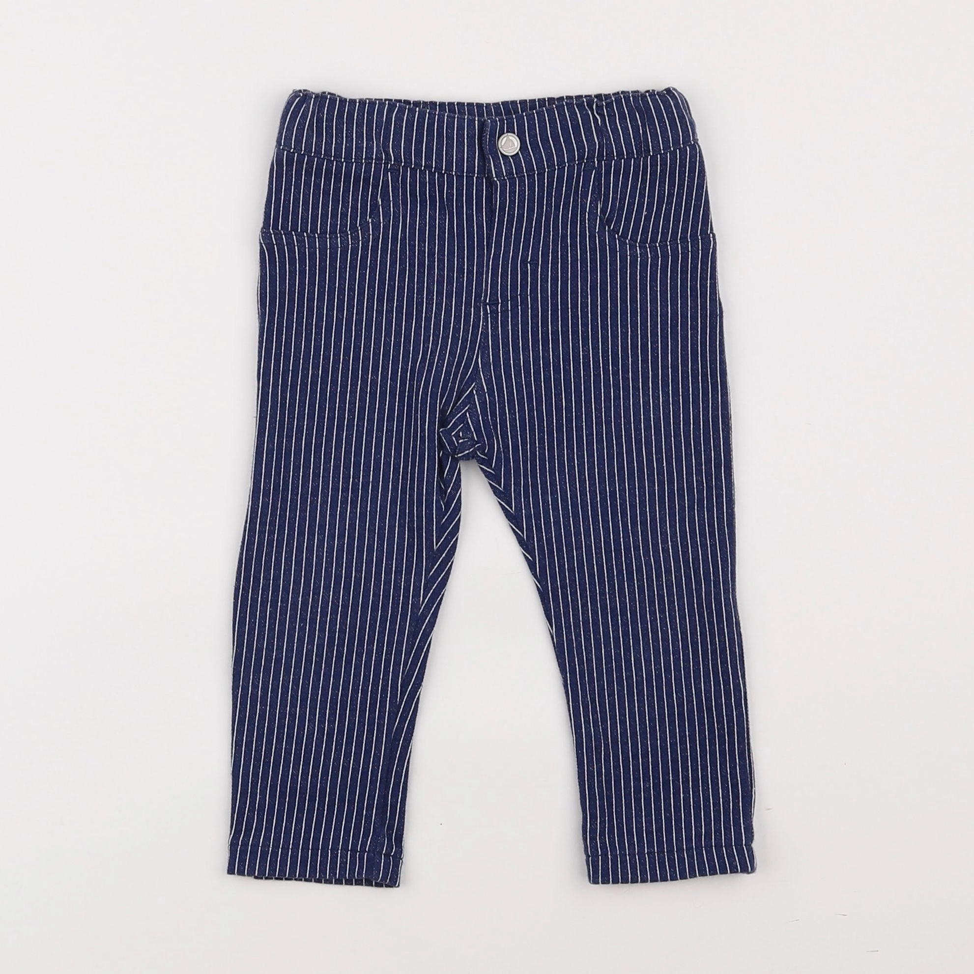 Petit Bateau - pantalon bleu - 6 mois