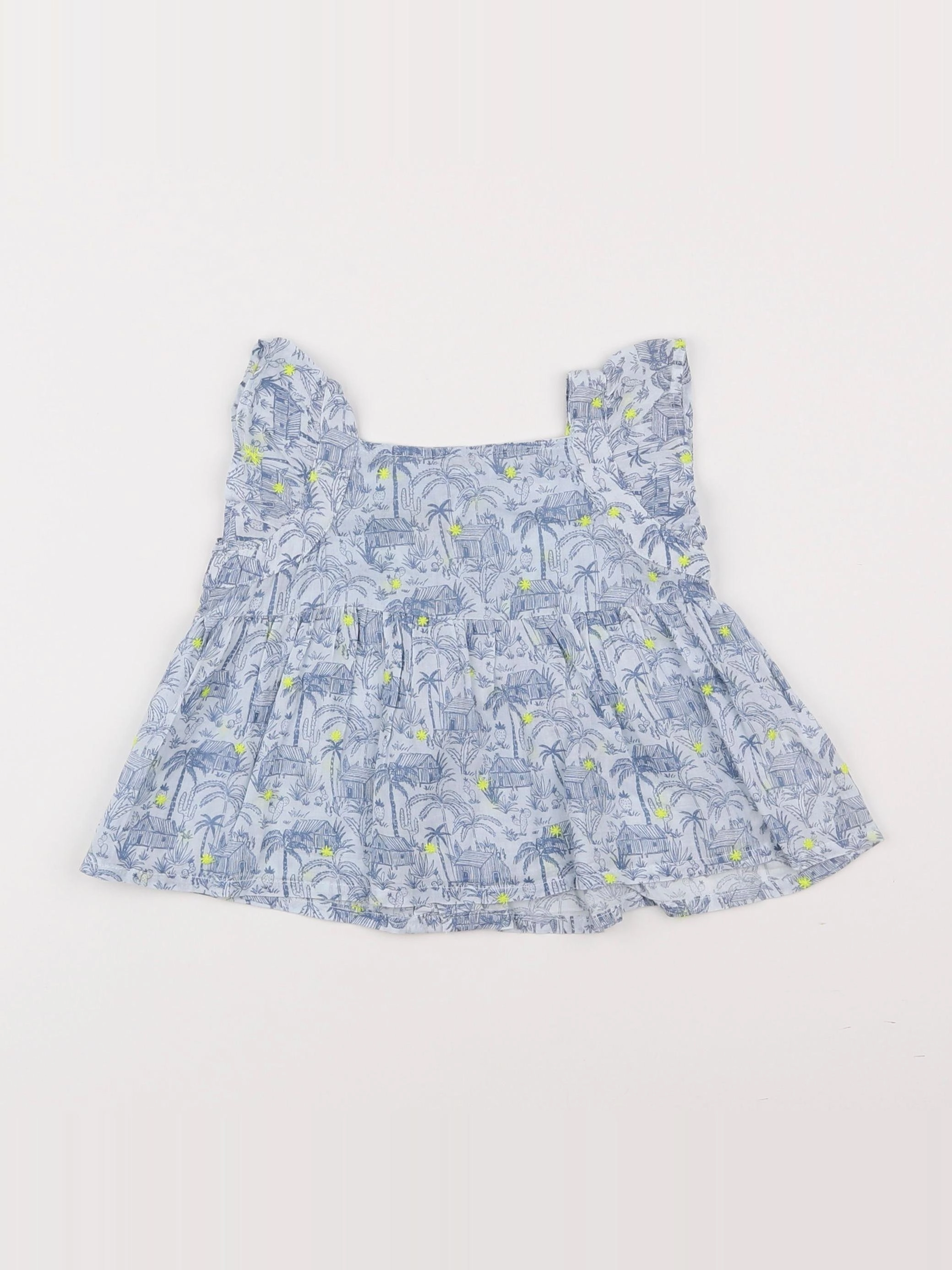 Boutchou - blouse bleu - 9 mois