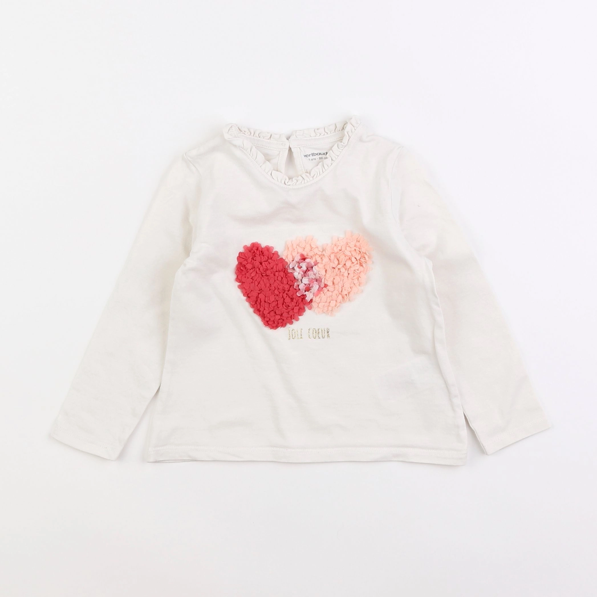 Vertbaudet - tee-shirt blanc - 2 ans