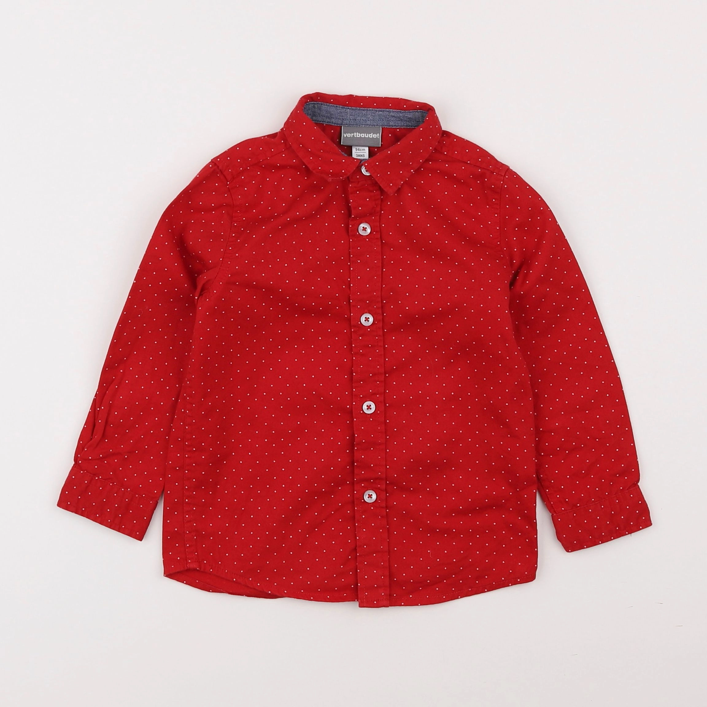 Vertbaudet - chemise rouge - 3 ans