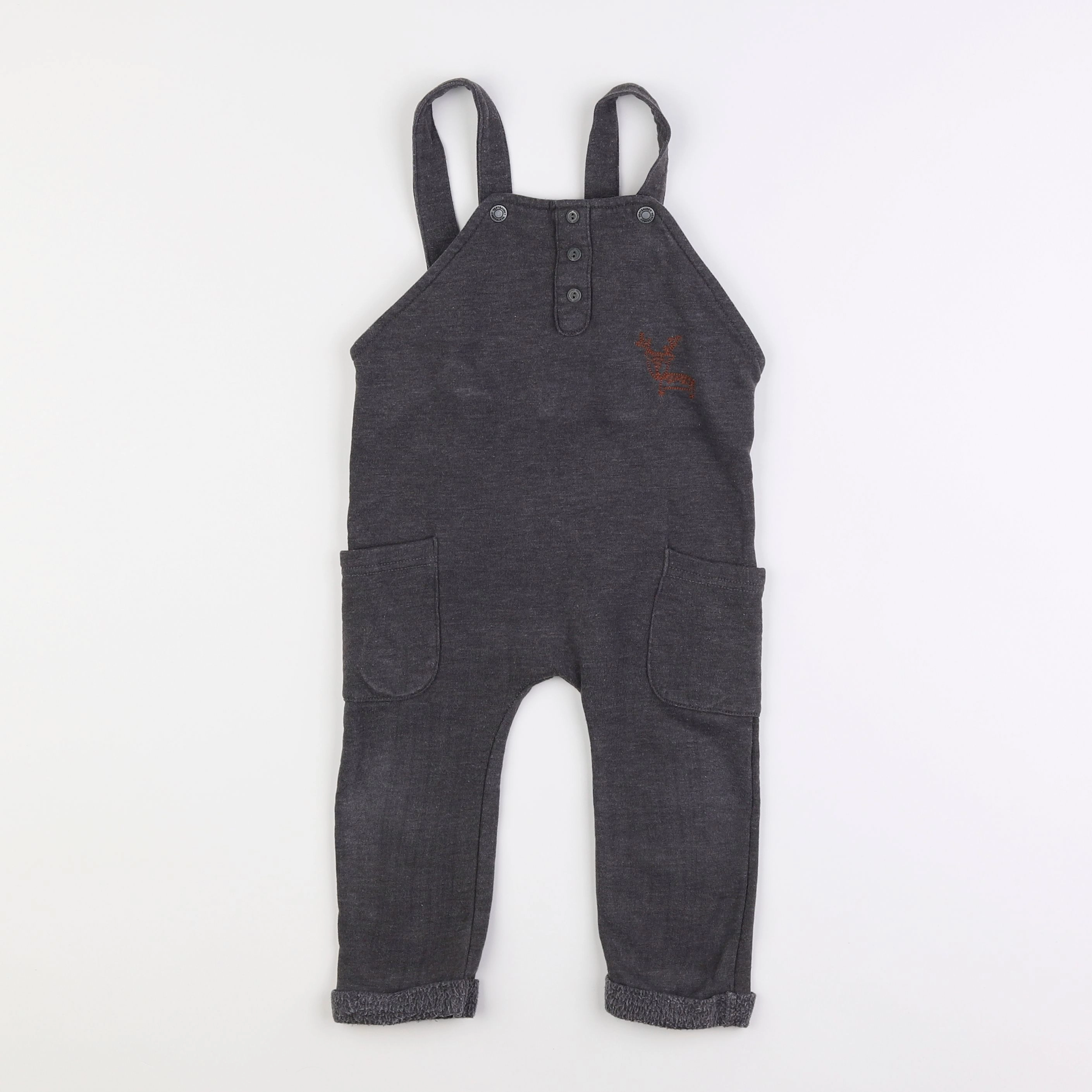 Vertbaudet - salopette gris - 12 mois