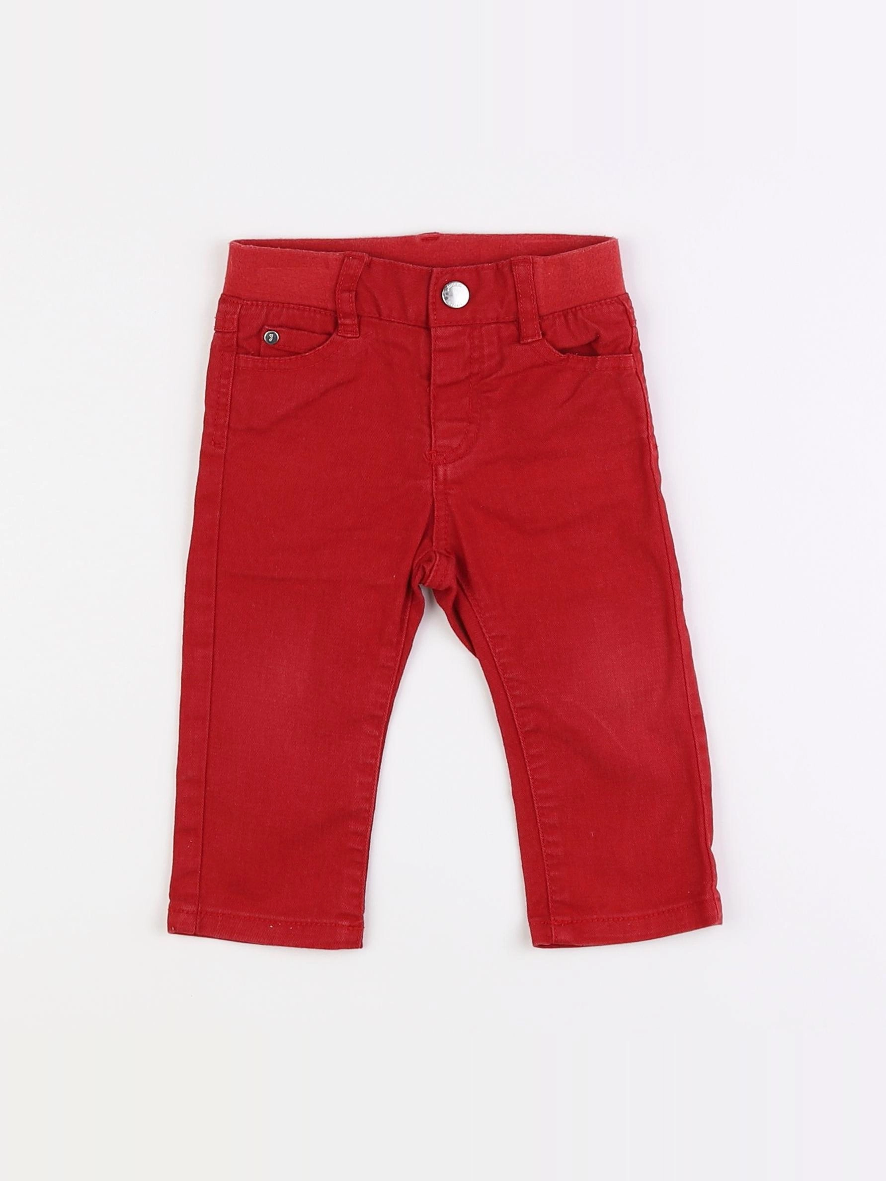 Jacadi - jean rouge - 12 mois