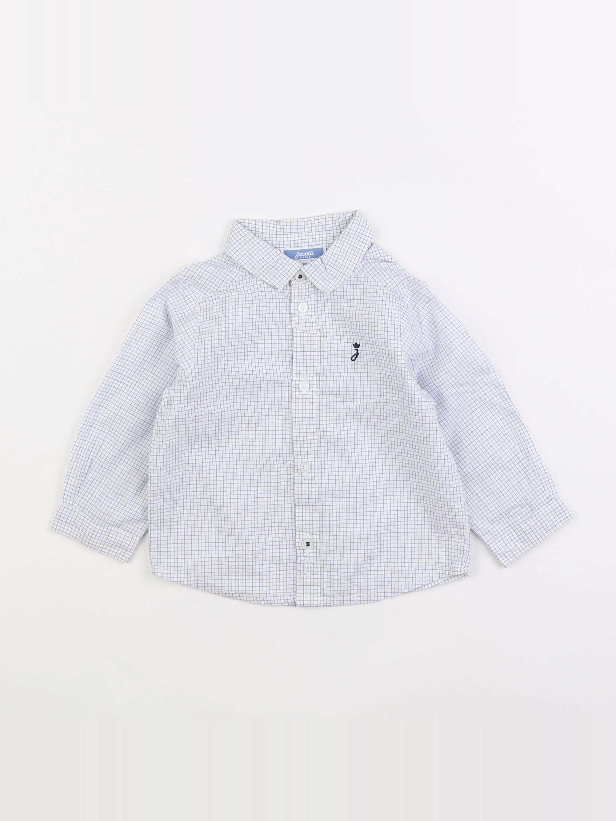 Jacadi - chemise blanc, bleu - 12 mois