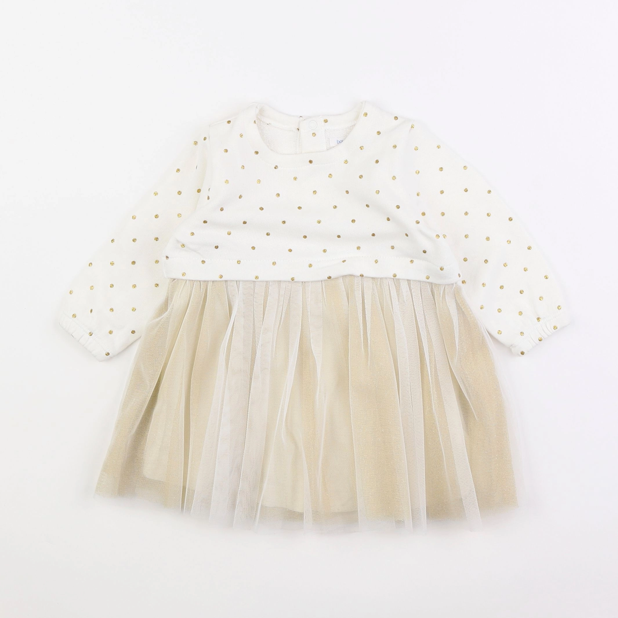 Boutchou - robe beige, or - 6 mois