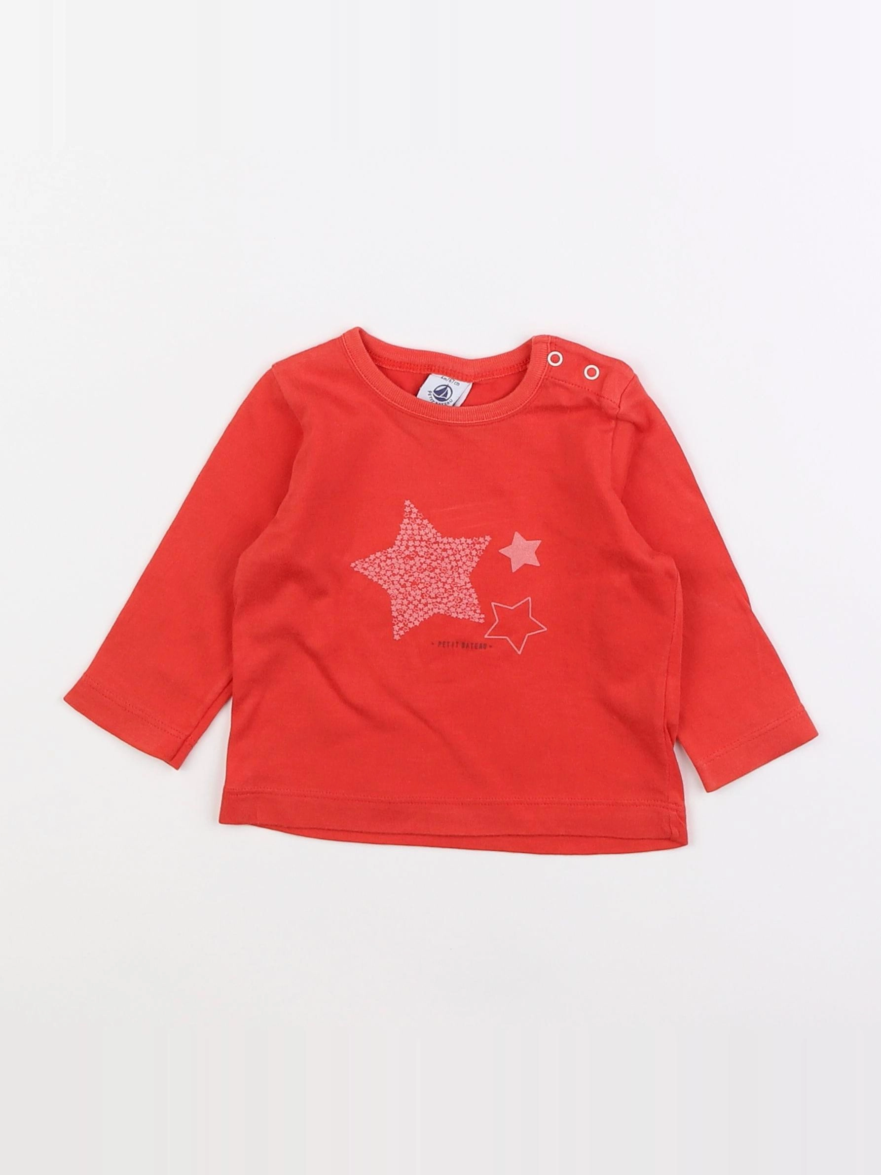 Petit Bateau - tee-shirt rouge - 6 mois