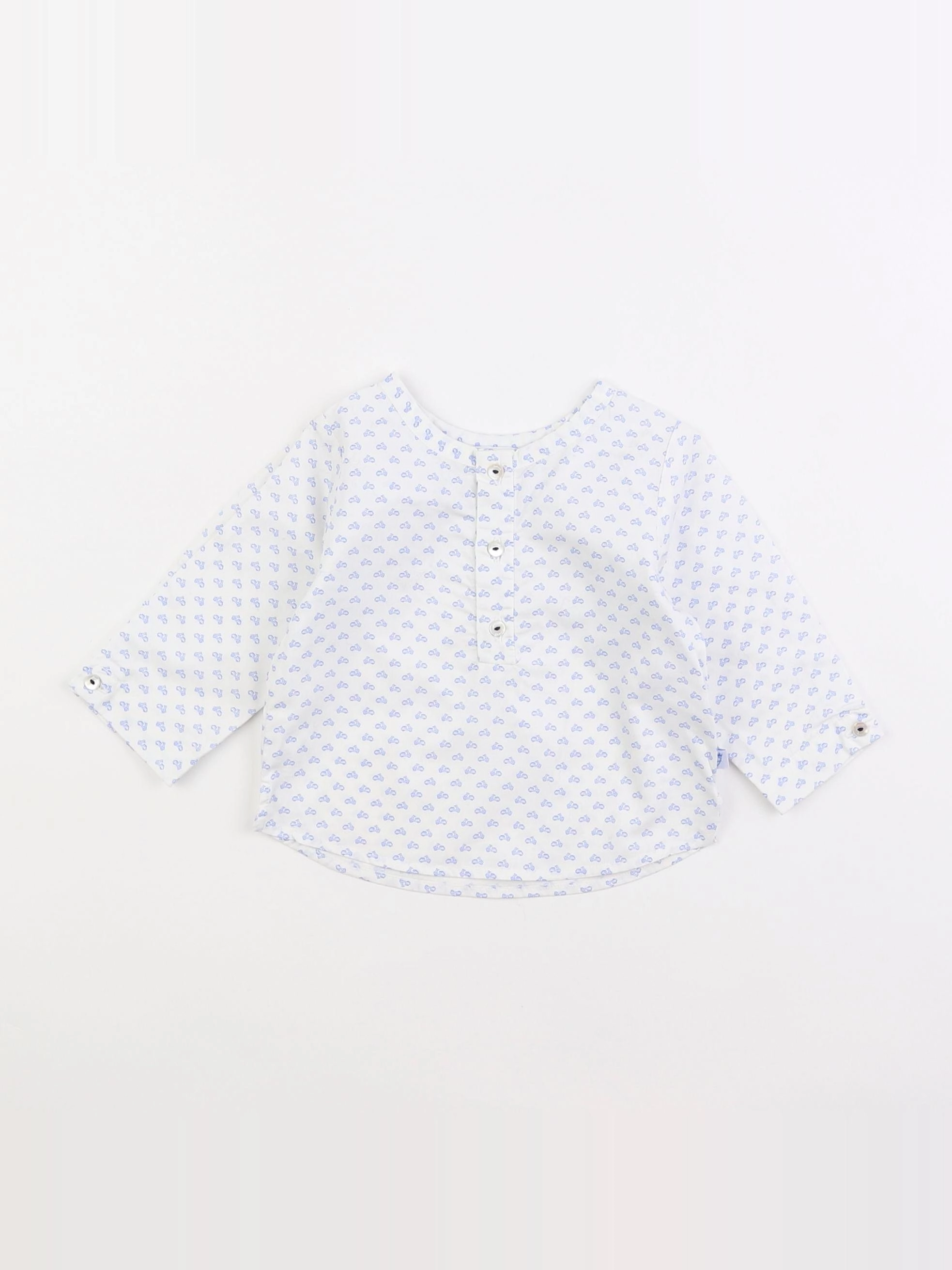 Jacadi - chemise bleu, blanc - 6 mois