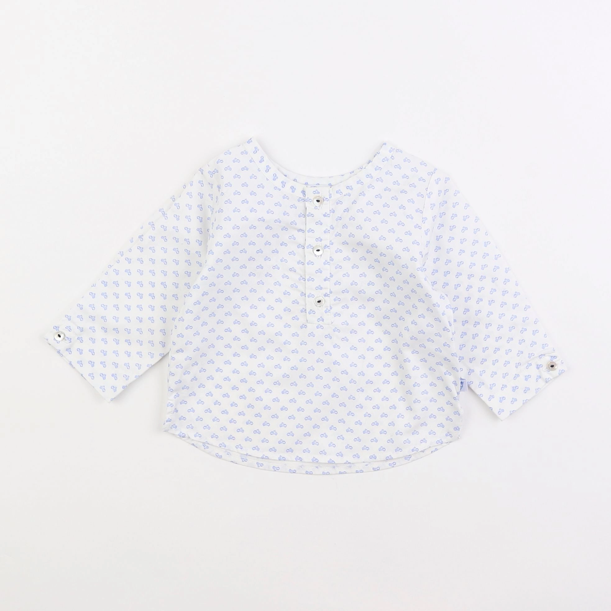 Jacadi - chemise bleu, blanc - 6 mois