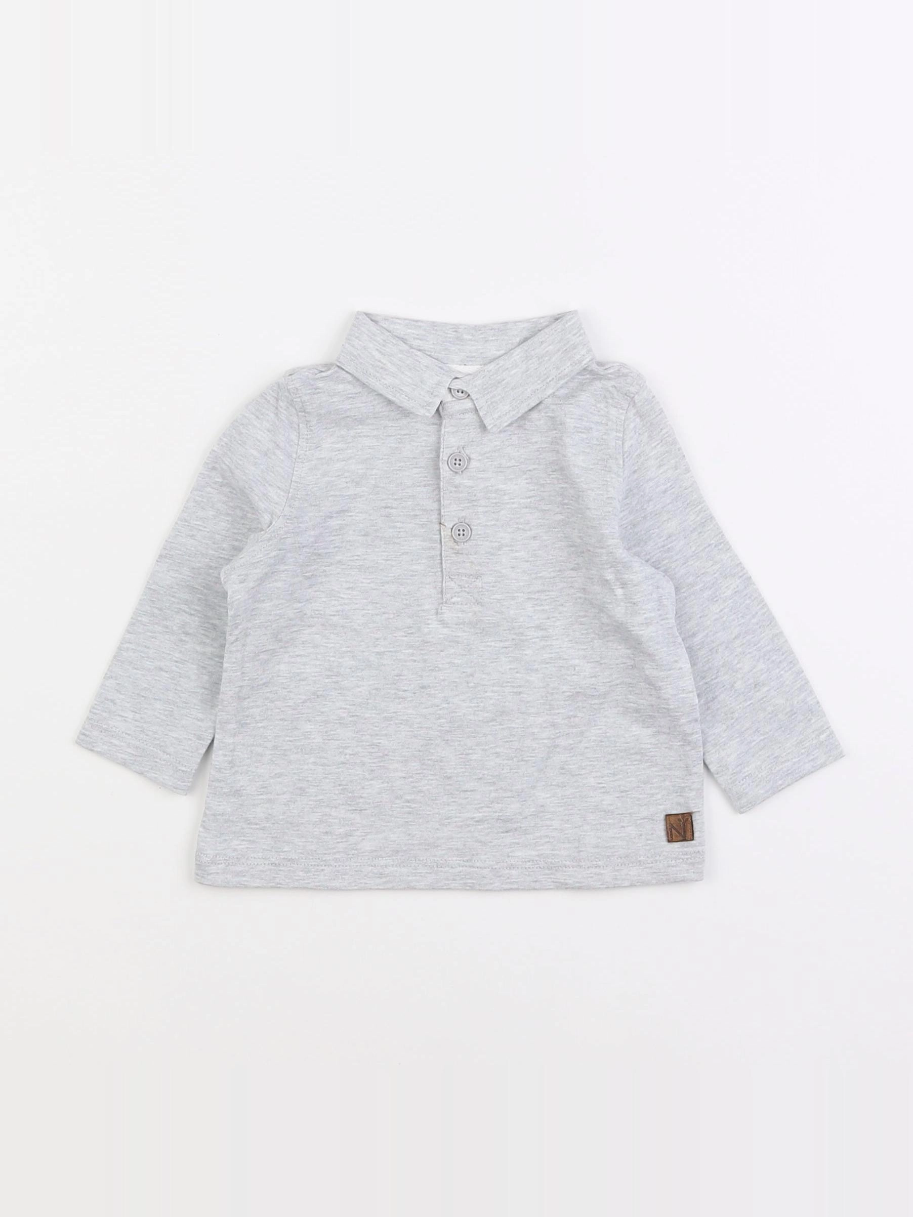 Natalys - polo gris - 6 mois