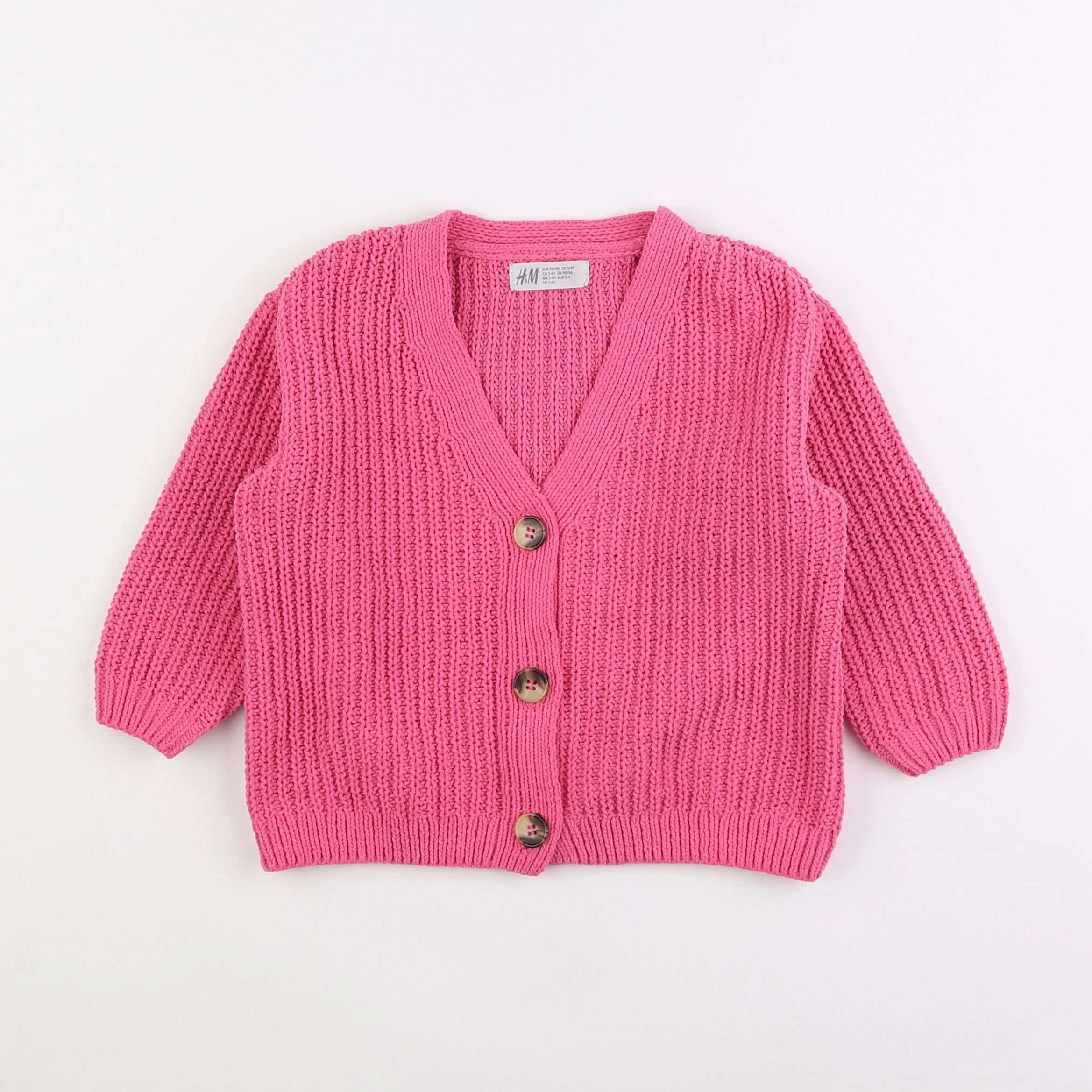 H&M - gilet rose - 3/4 ans