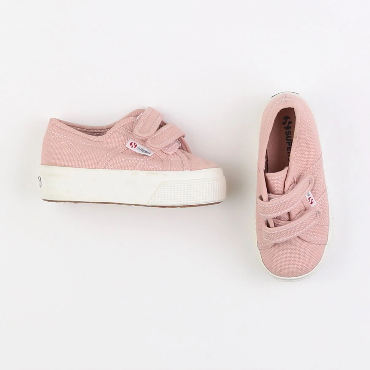 Superga - tennis à scratch/ lacets rose - pointure 24