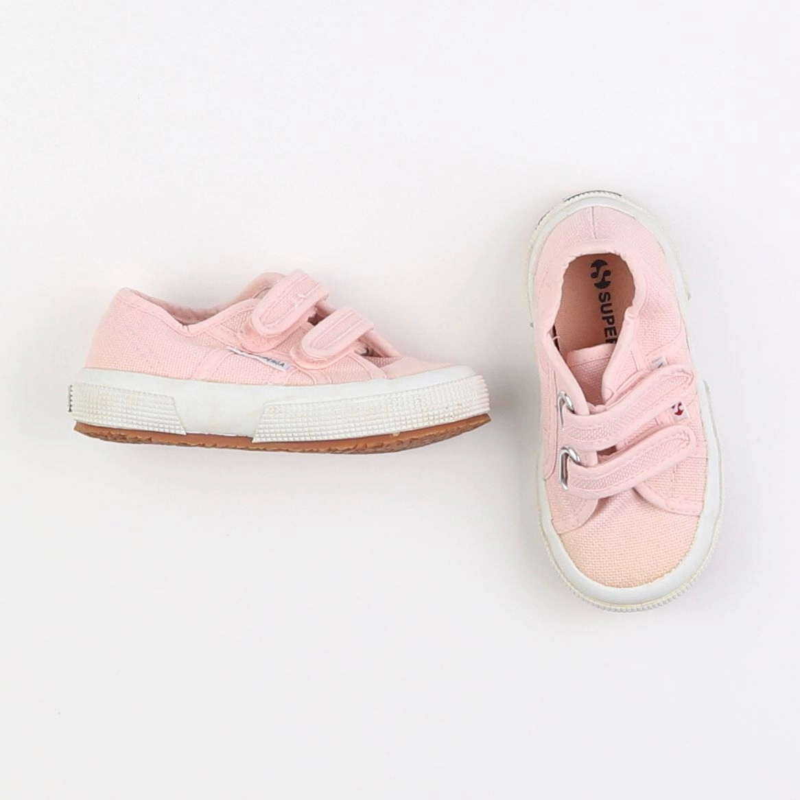 Superga - tennis à scratch/ lacets rose - pointure 24