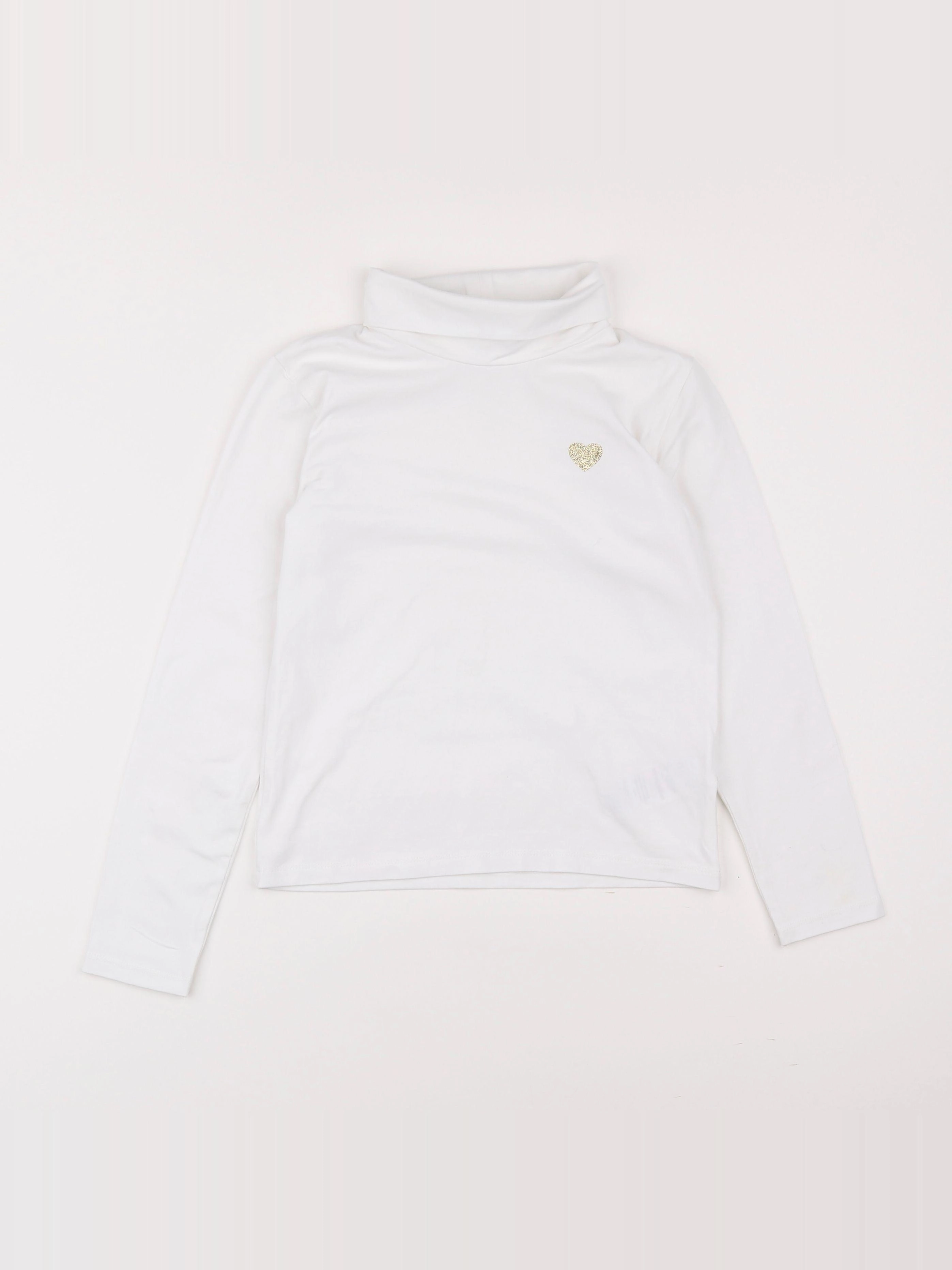 Vertbaudet - sous-pull blanc - 8 ans