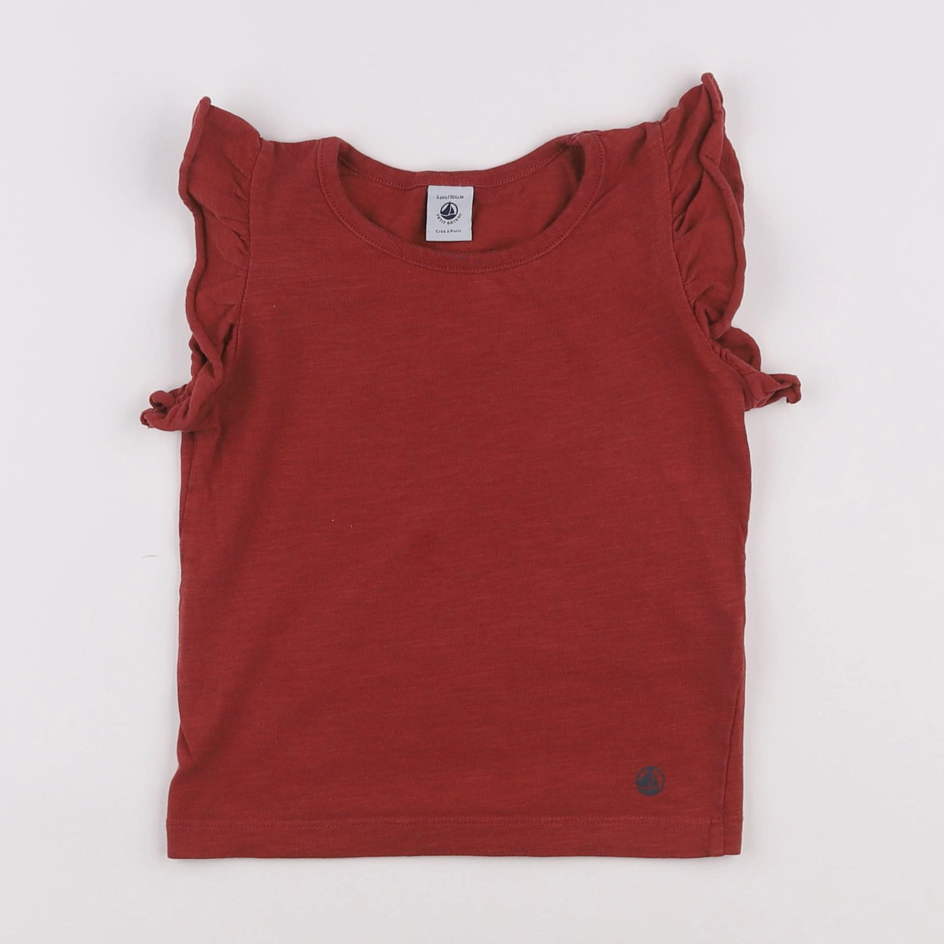 Petit Bateau - tee-shirt rouge - 4 ans