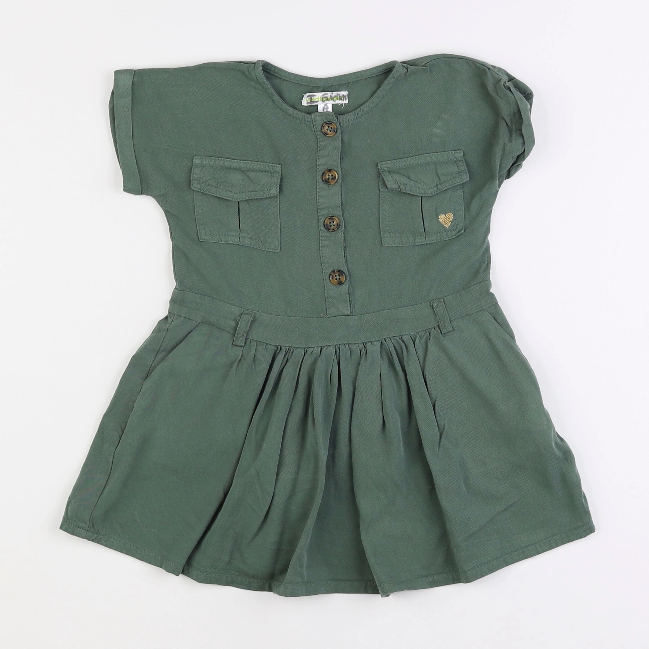 Vertbaudet - robe vert - 3 ans