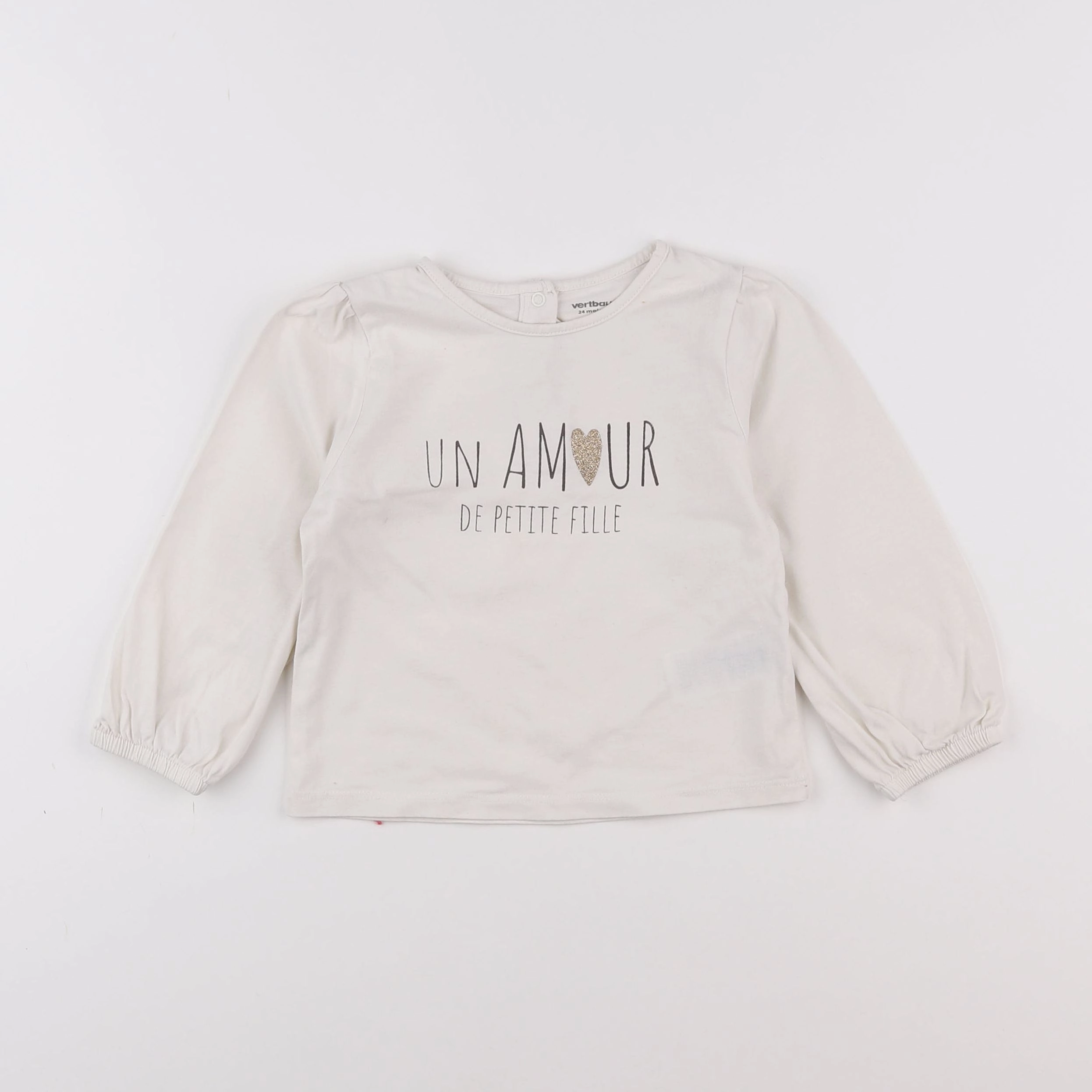 Vertbaudet - tee-shirt beige - 2 ans