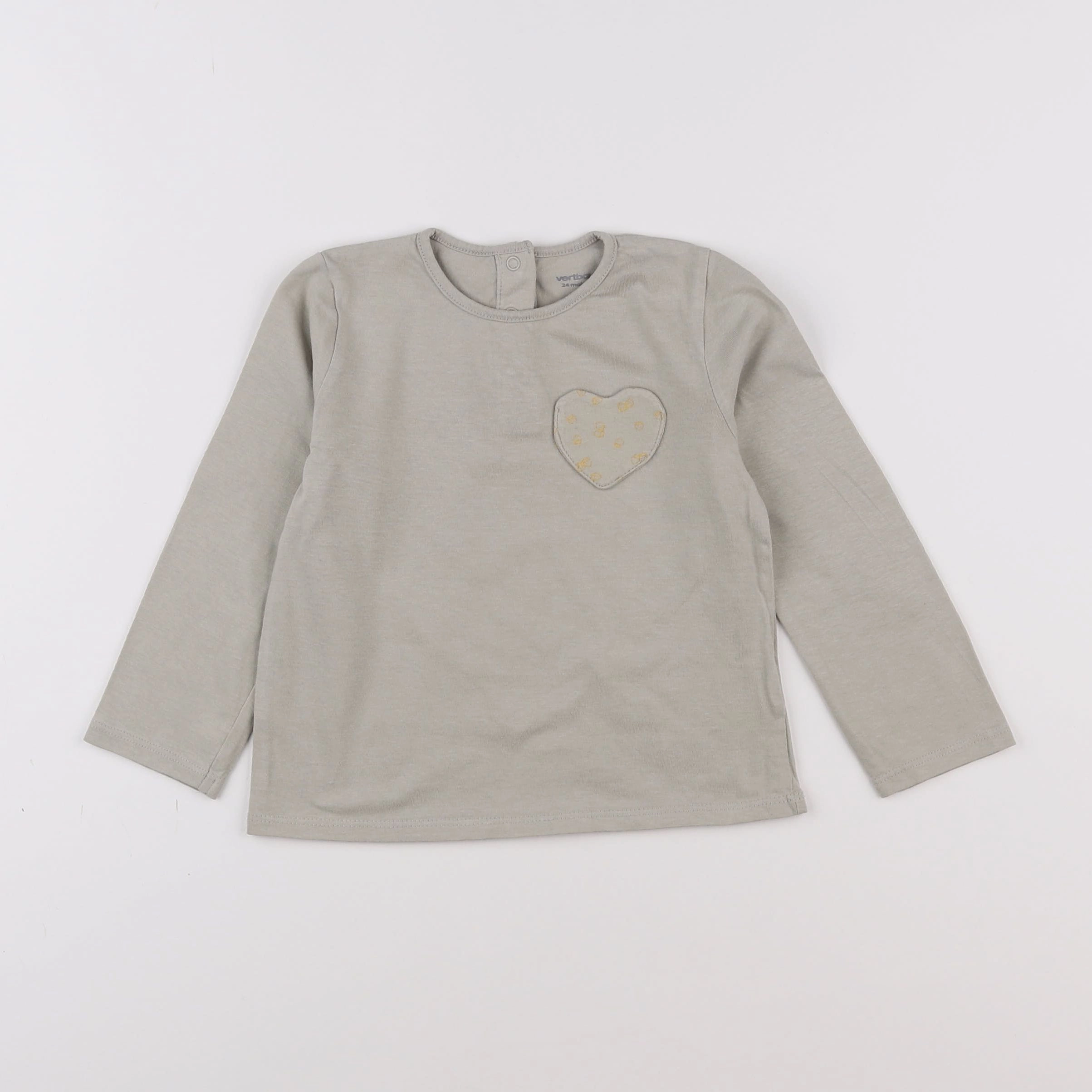 Vertbaudet - tee-shirt gris - 2 ans