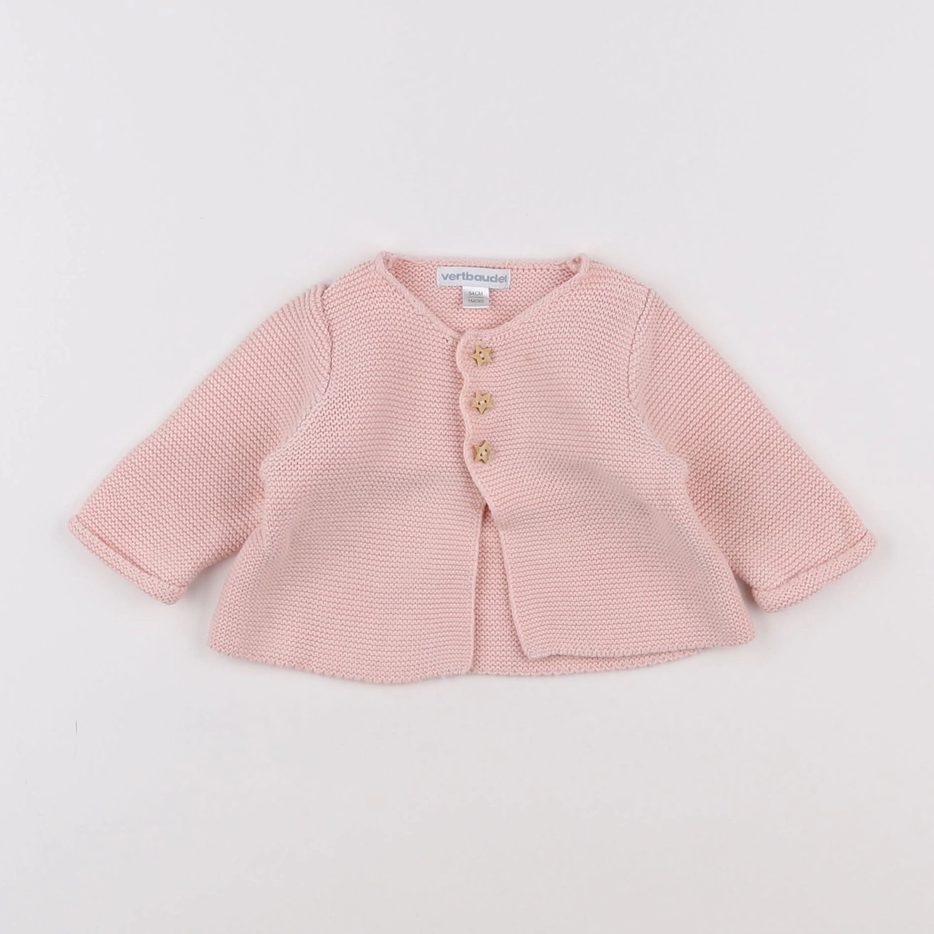 Vertbaudet - gilet rose - 1 mois