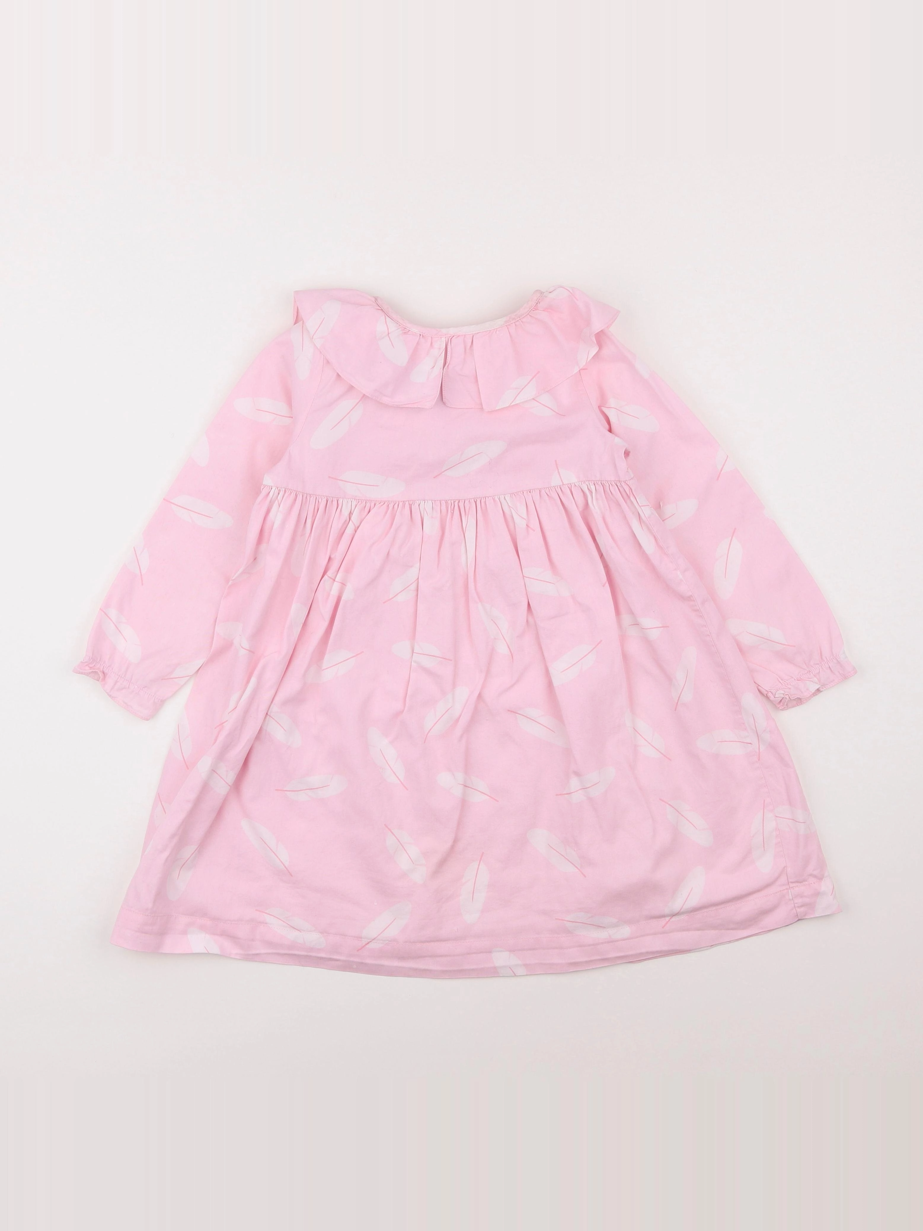 Jacadi - robe rose, blanc - 4 ans