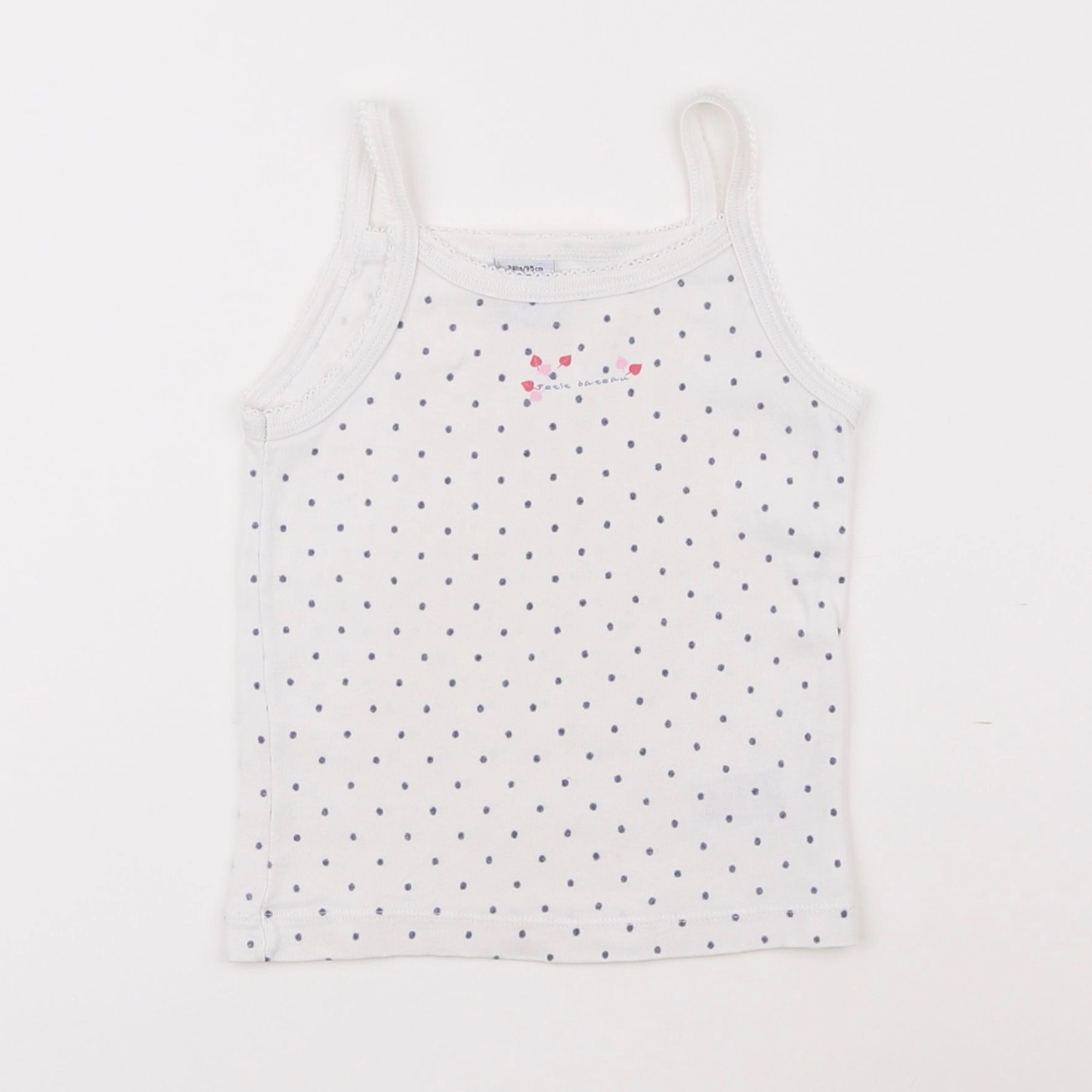 Petit Bateau - maillot de corps blanc, bleu - 3 ans