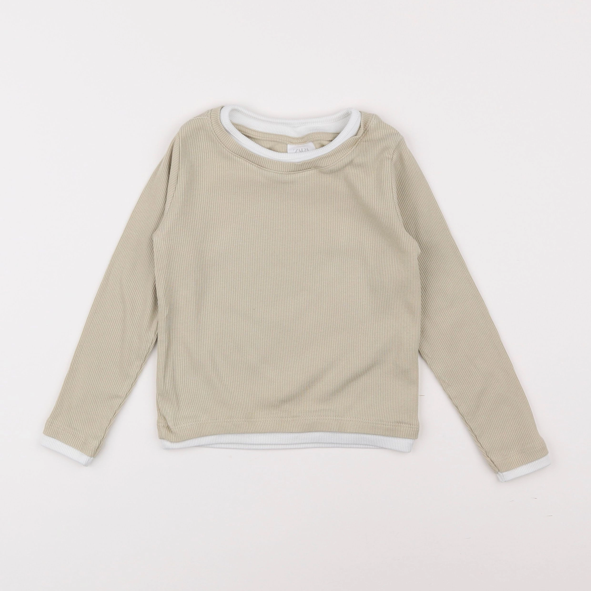 Zara - tee-shirt beige - 6/7 ans