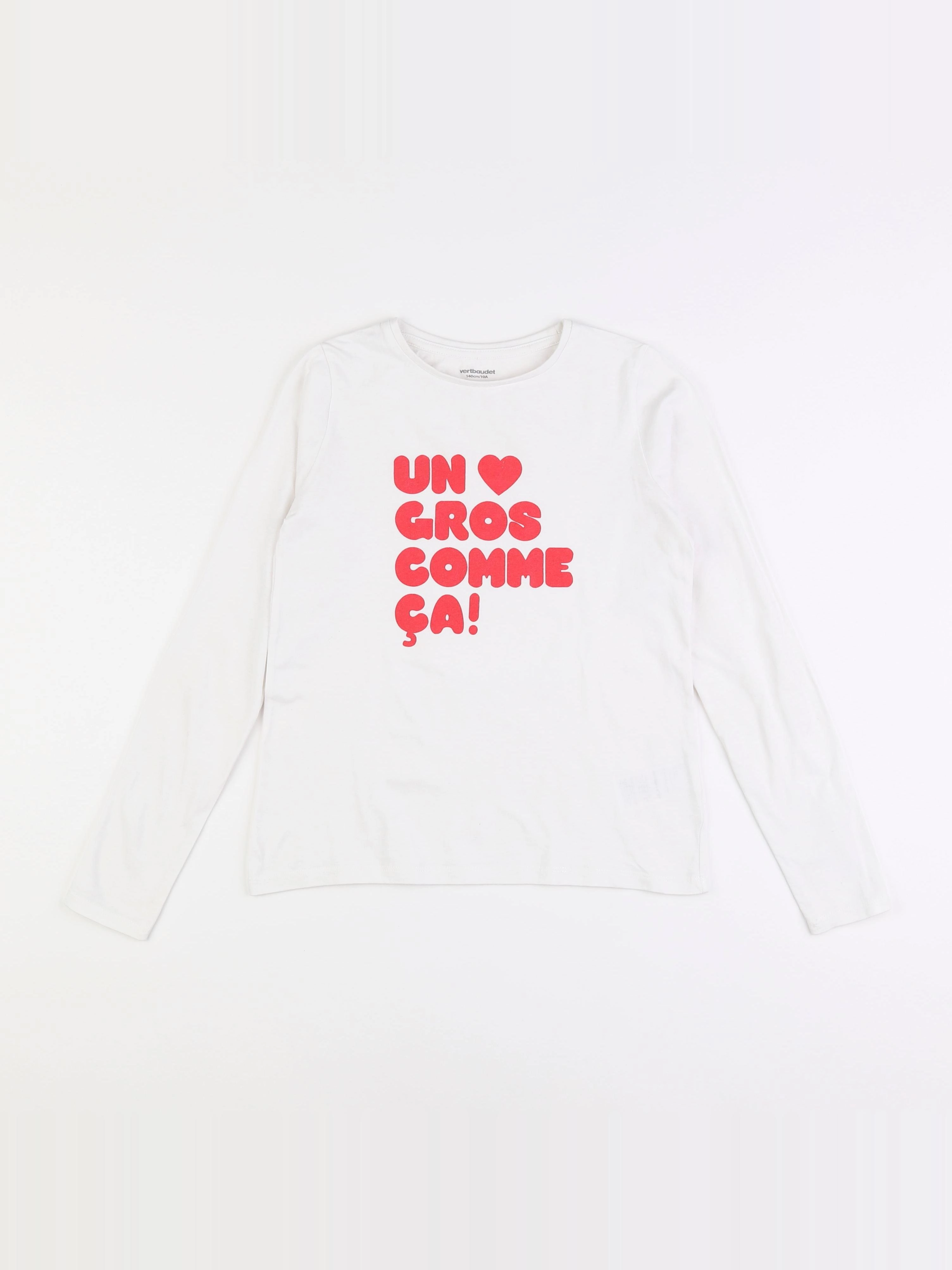 Vertbaudet - tee-shirt blanc - 10 ans