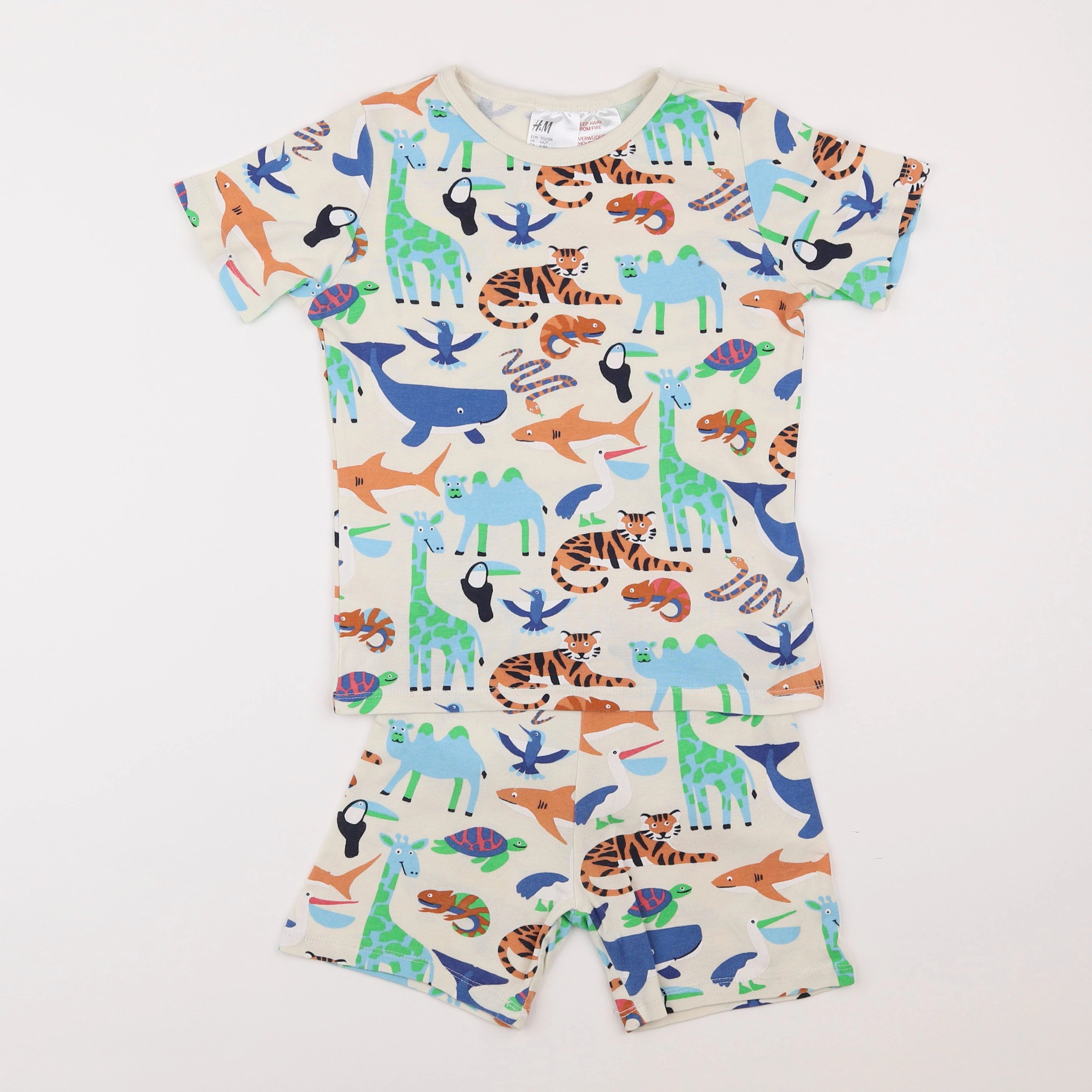 H&M - pyjama coton multicolore - 6/8 ans