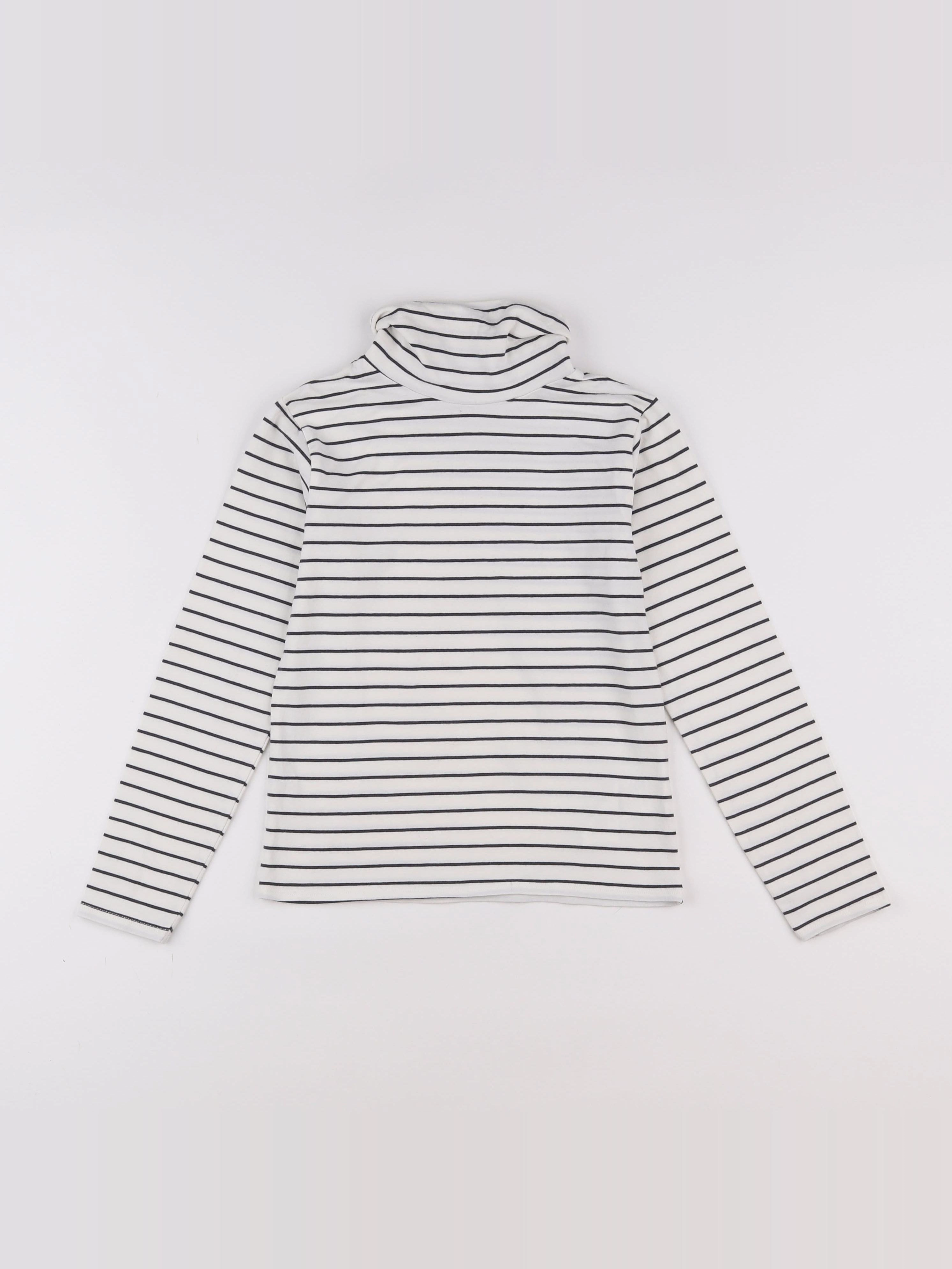 Vertbaudet - sous-pull blanc, bleu - 8 ans