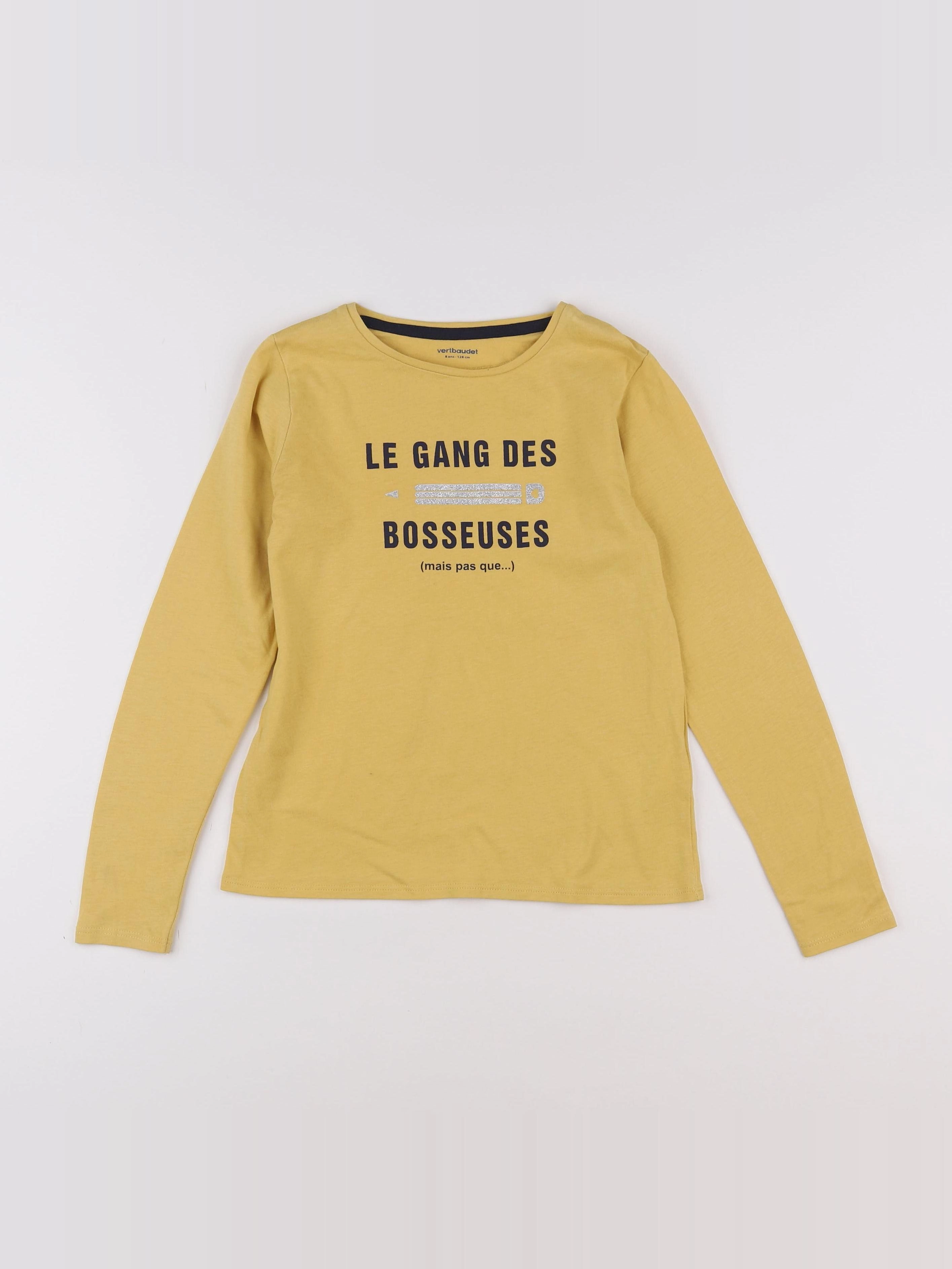 Vertbaudet - tee-shirt jaune - 8 ans