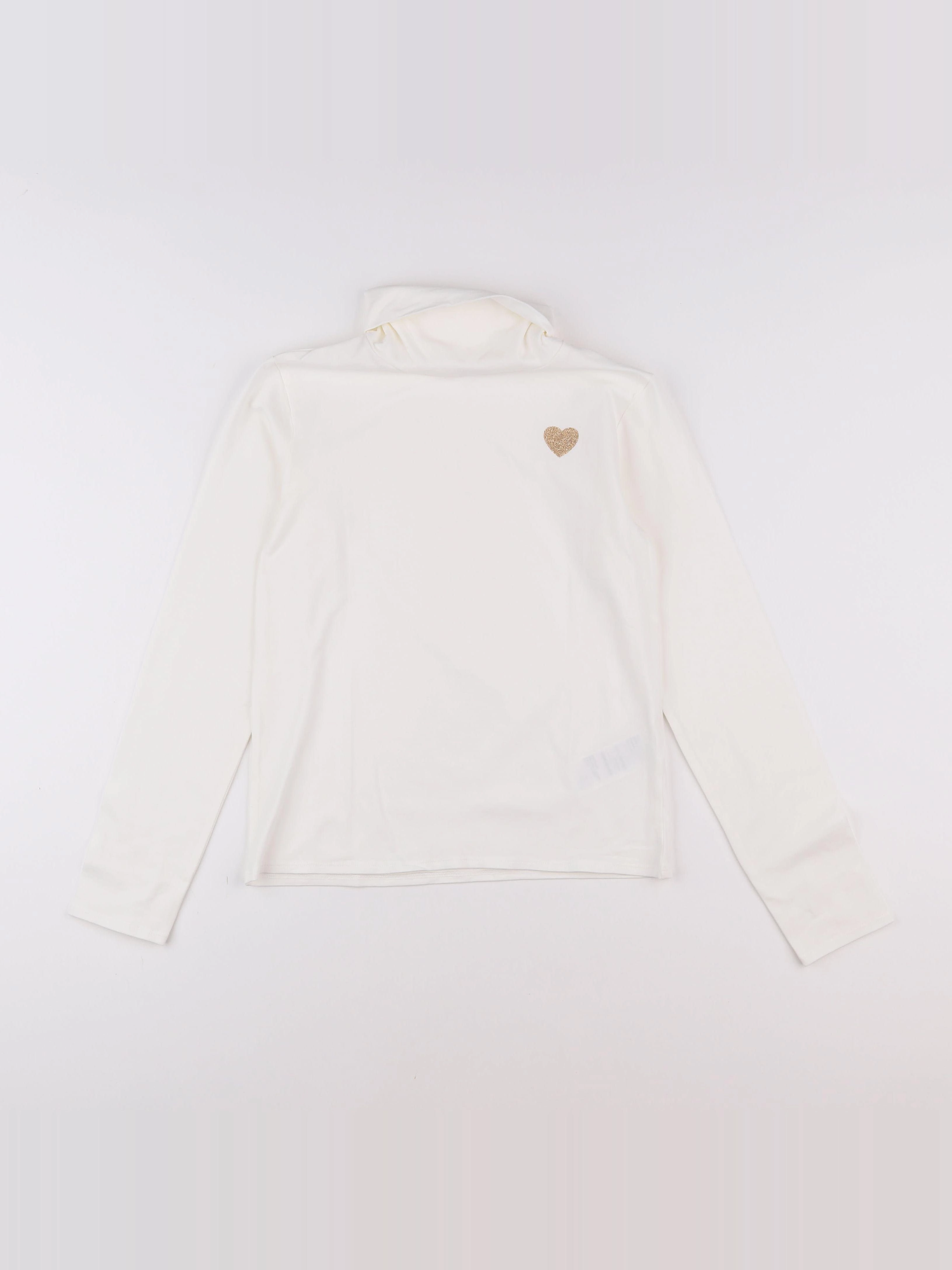 Vertbaudet - sous-pull blanc - 10 ans