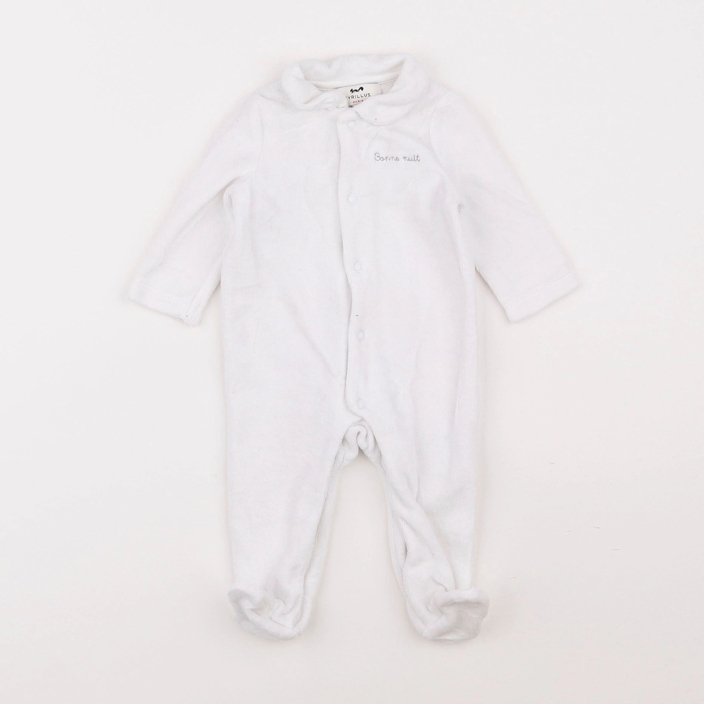 Cyrillus - pyjama velours blanc - 3 mois