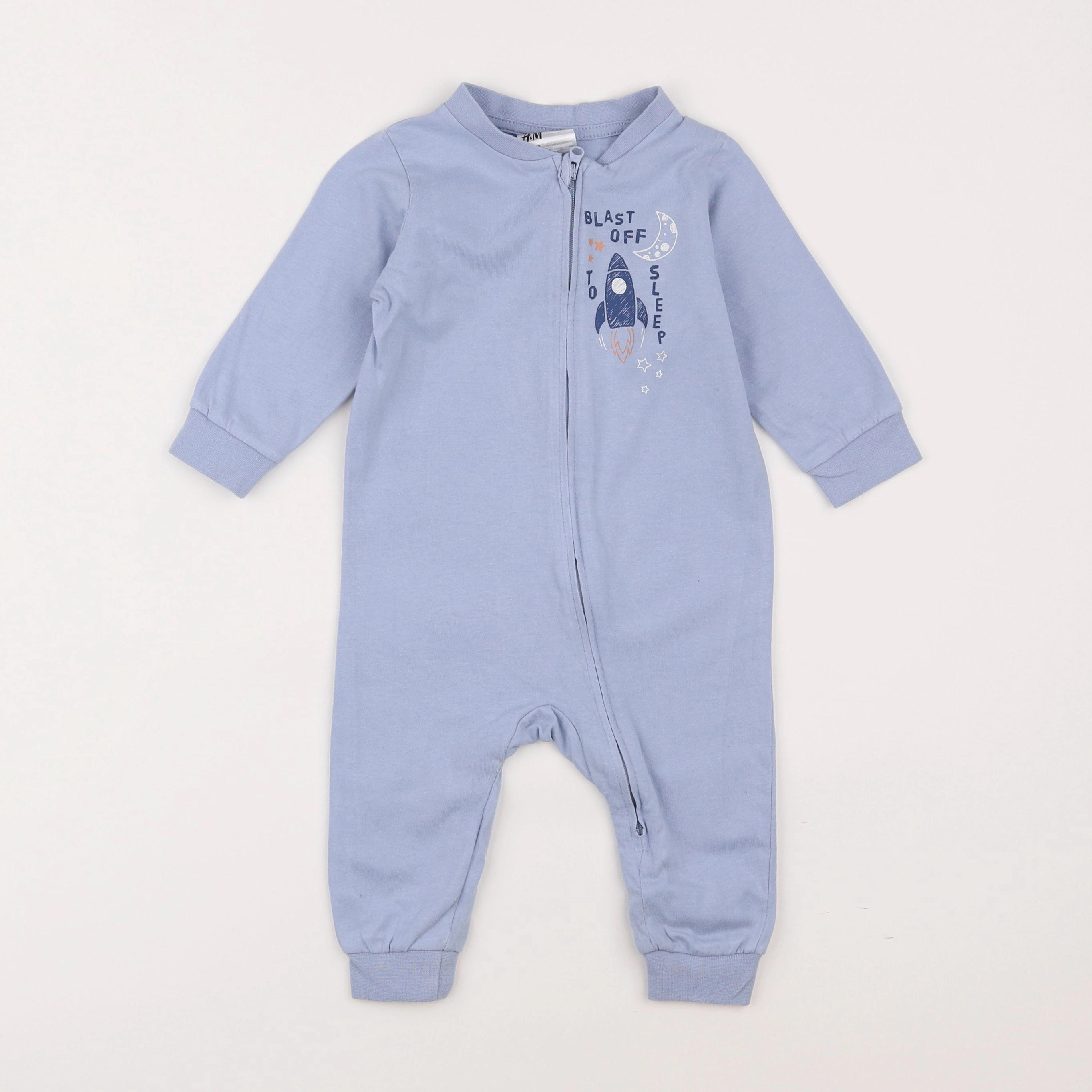 H&M - pyjama coton bleu - 6 mois