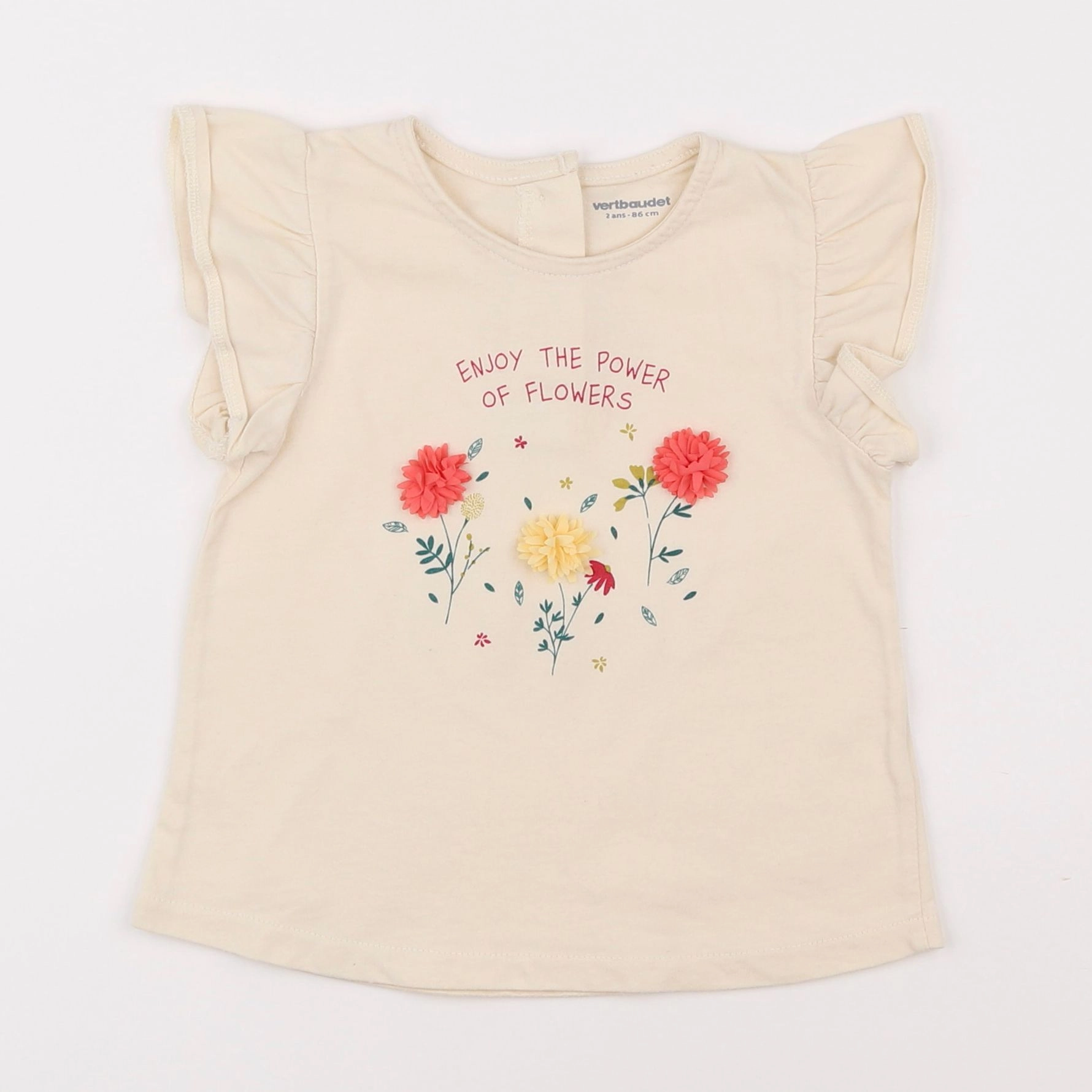 Vertbaudet - tee-shirt jaune - 2 ans