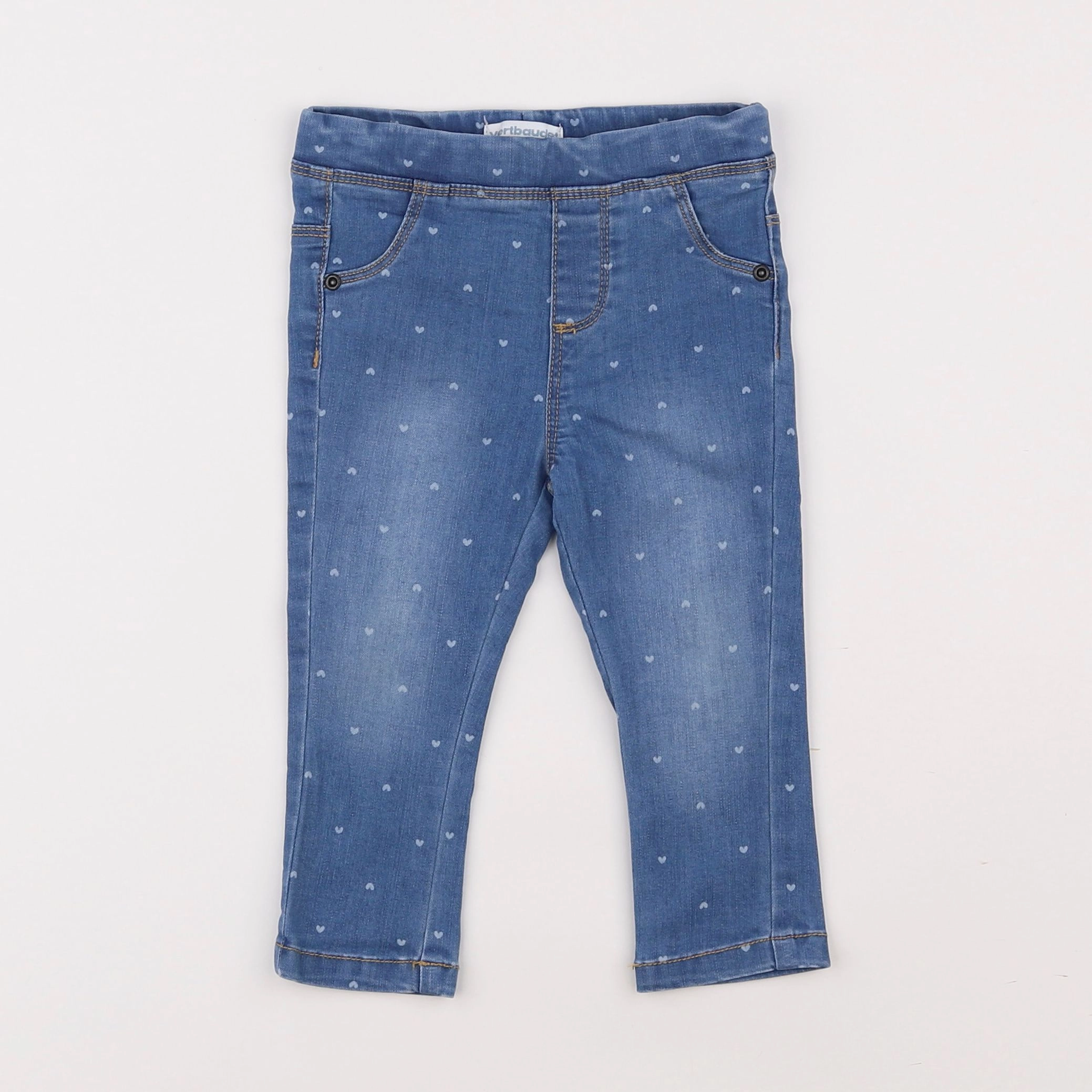 Vertbaudet - jegging bleu - 18 mois