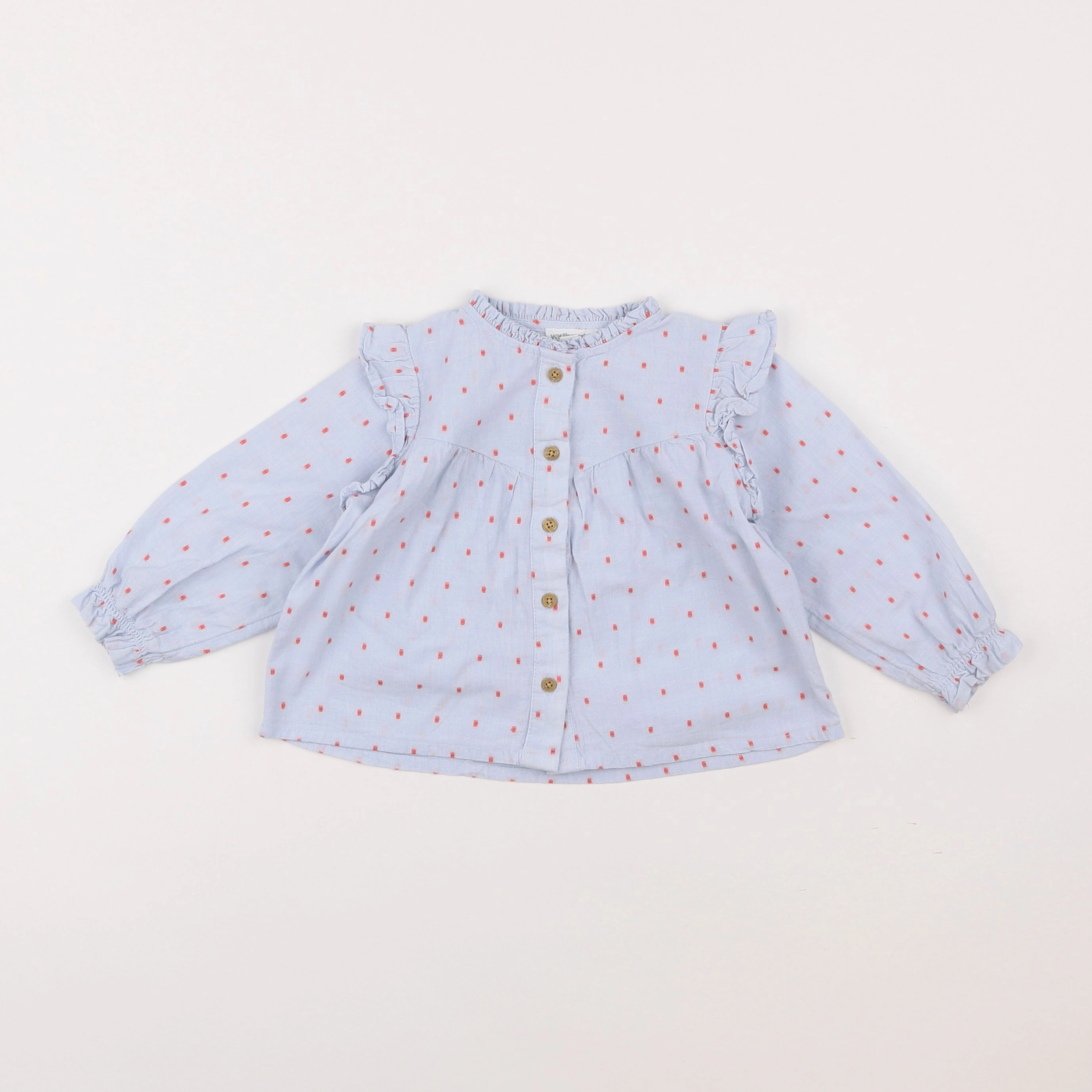 Vertbaudet - blouse bleu - 12 mois
