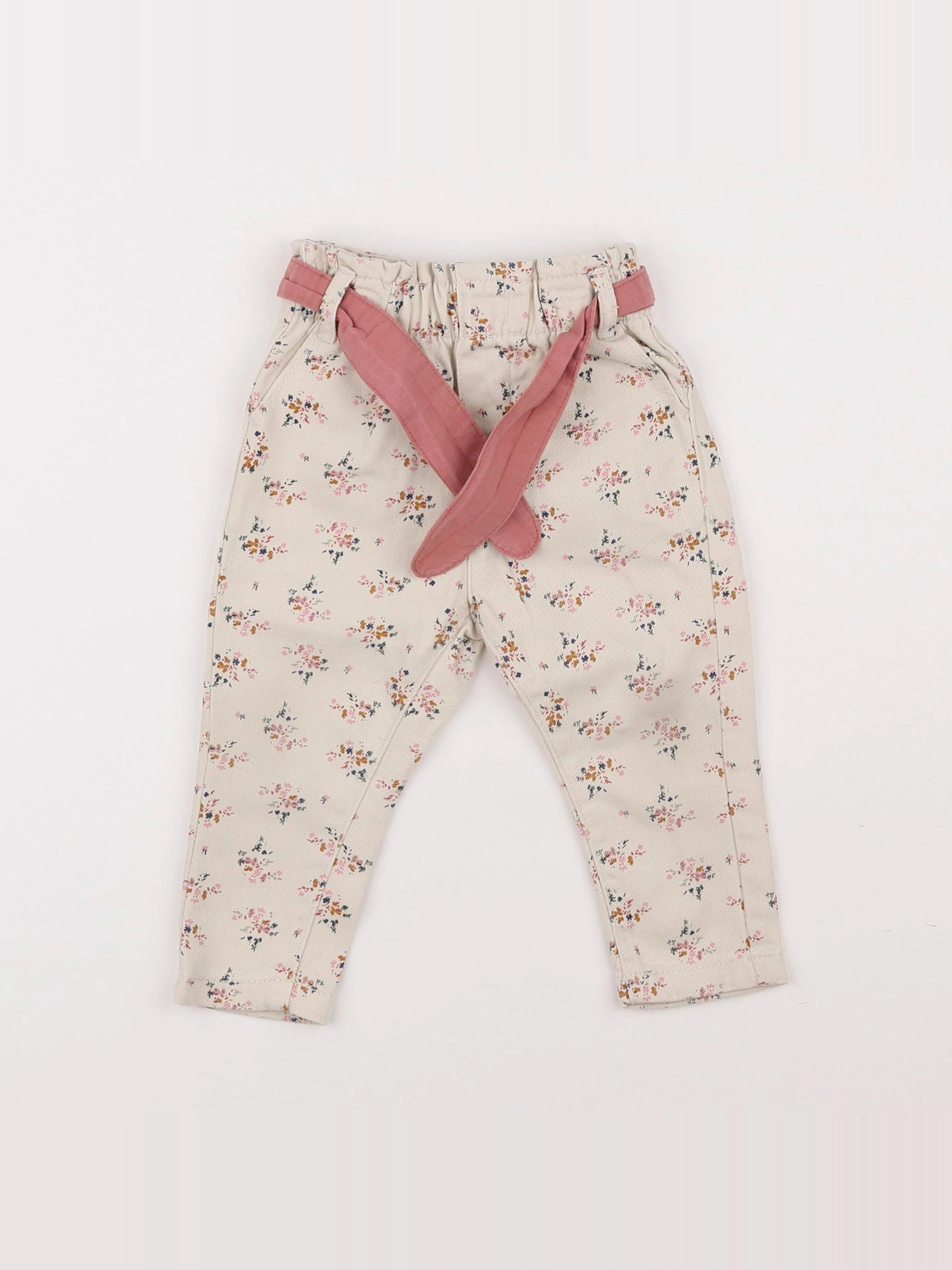 Vertbaudet - pantalon beige - 12 mois