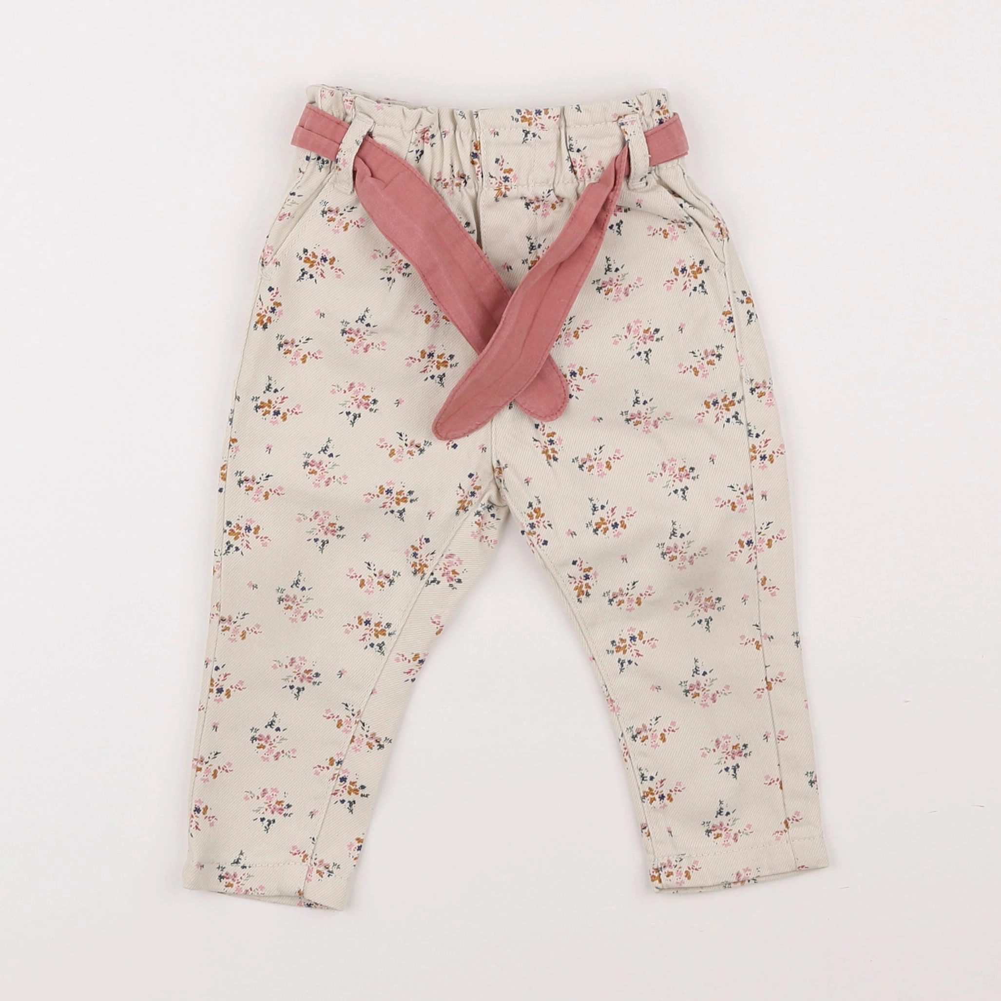 Vertbaudet - pantalon beige - 12 mois
