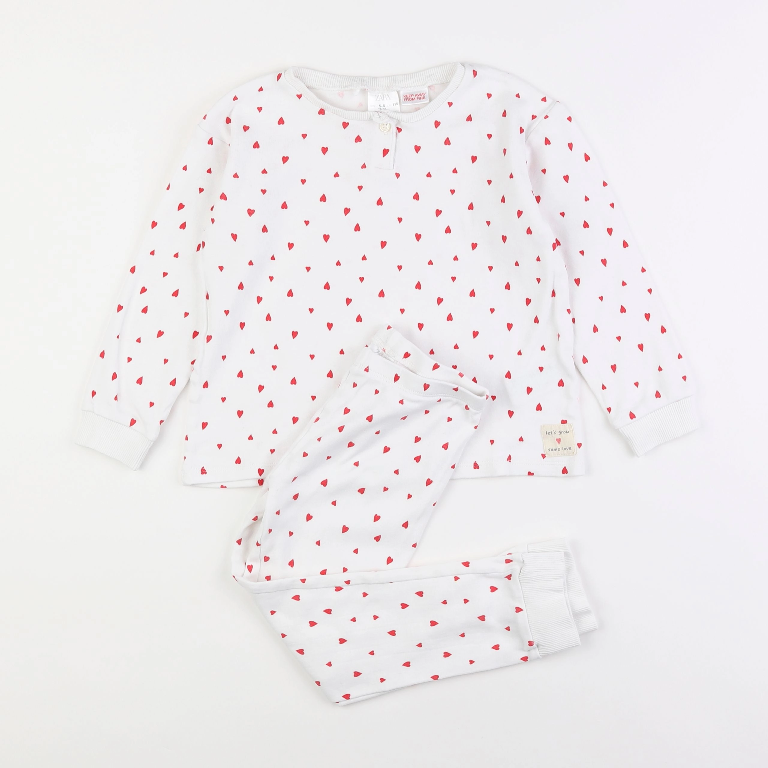 Zara - pyjama coton blanc - 5/6 ans